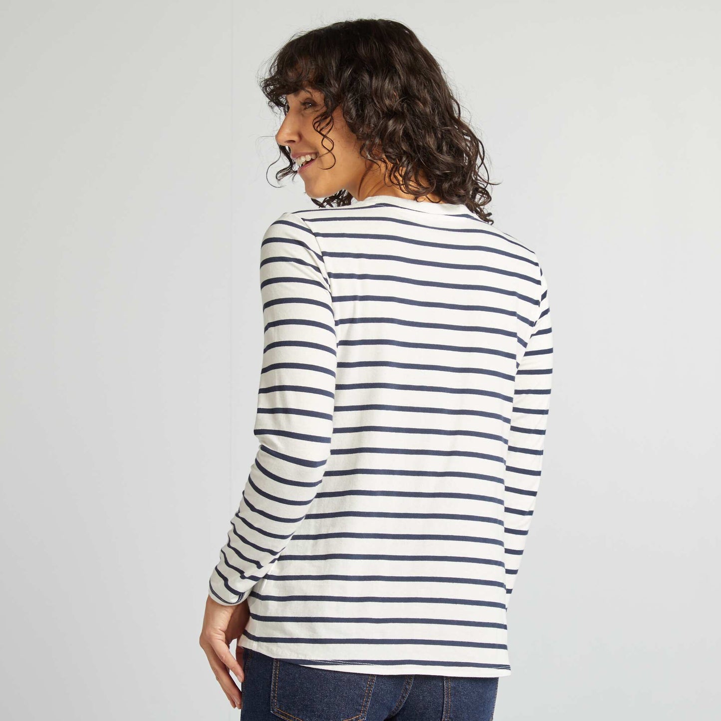 Camiseta de lactancia de manga larga AZUL