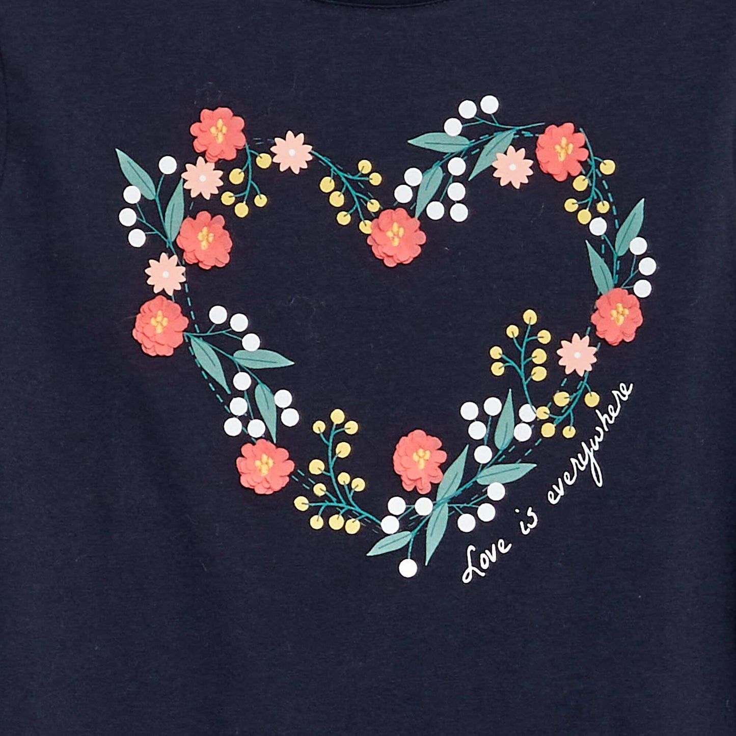Camiseta de manga larga de punto estampado + relieve AZUL