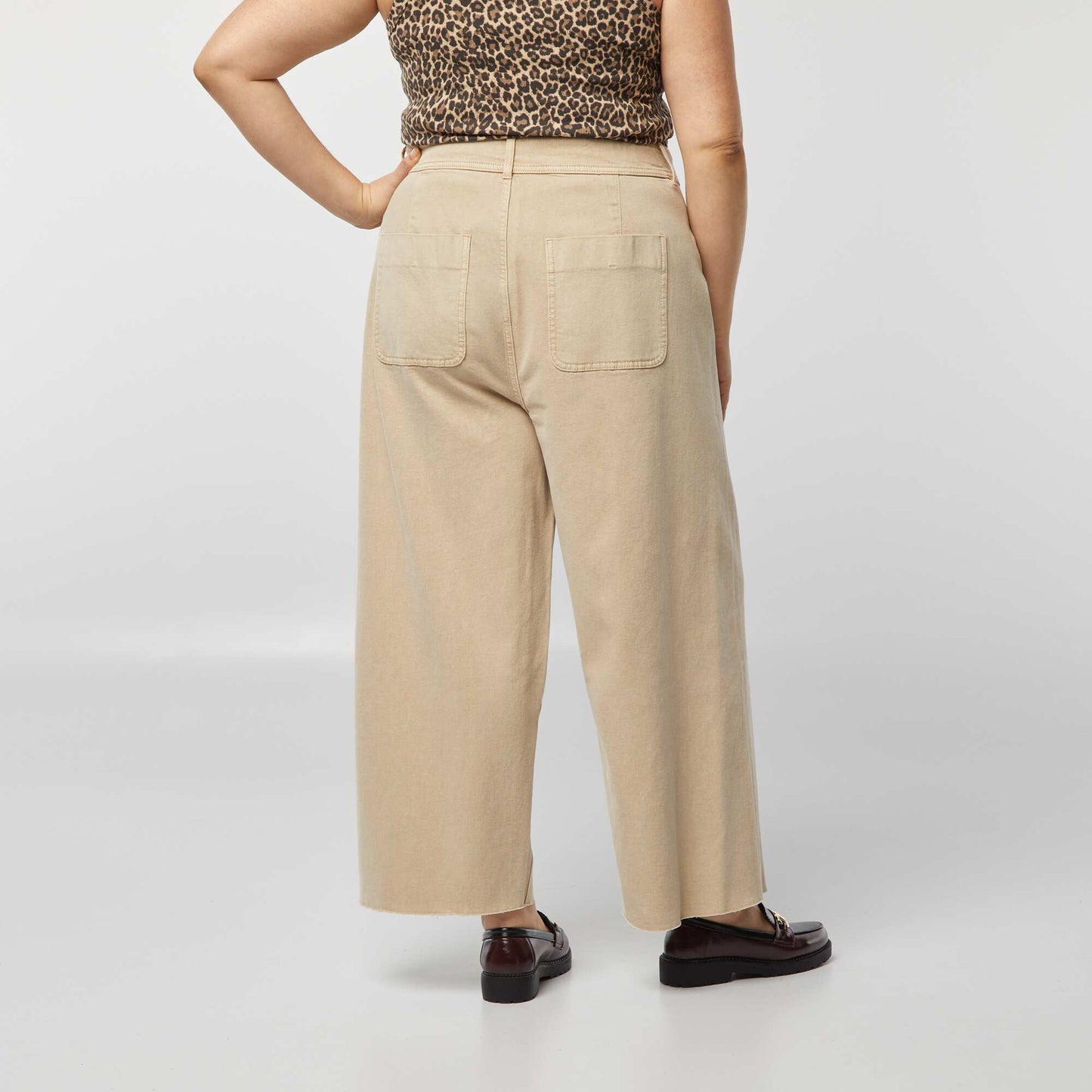 Pantalón ancho/wide leg BEIGE