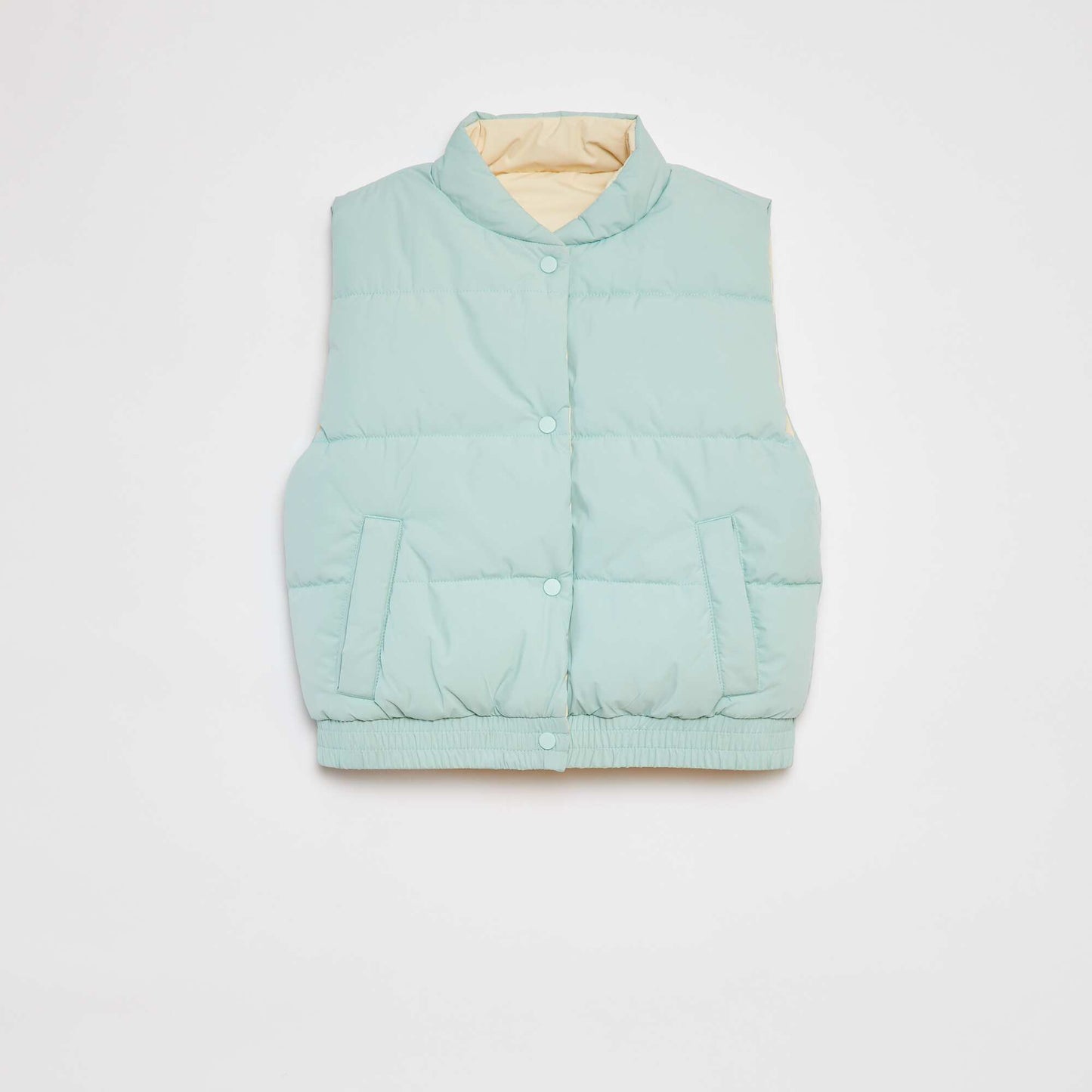 Anorak puffy reversible sin mangas VERDE