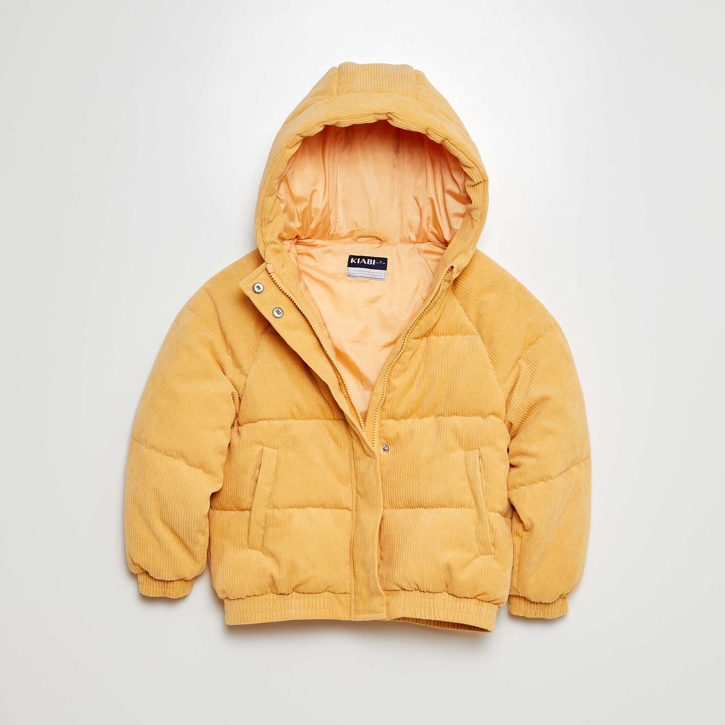 Anorak de canalé con capucha AMARILLO