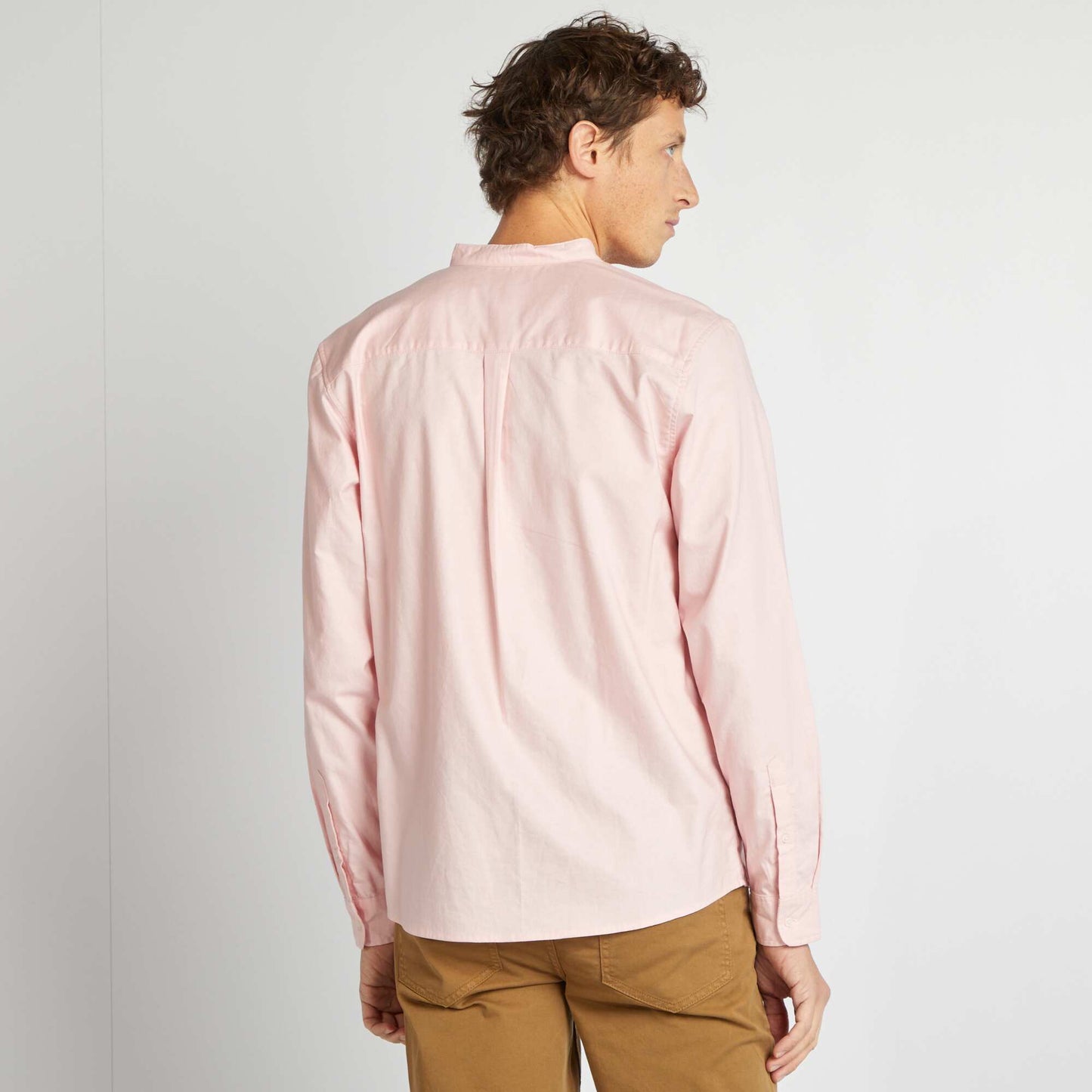 Camisa oxford con cuello mao ROSA