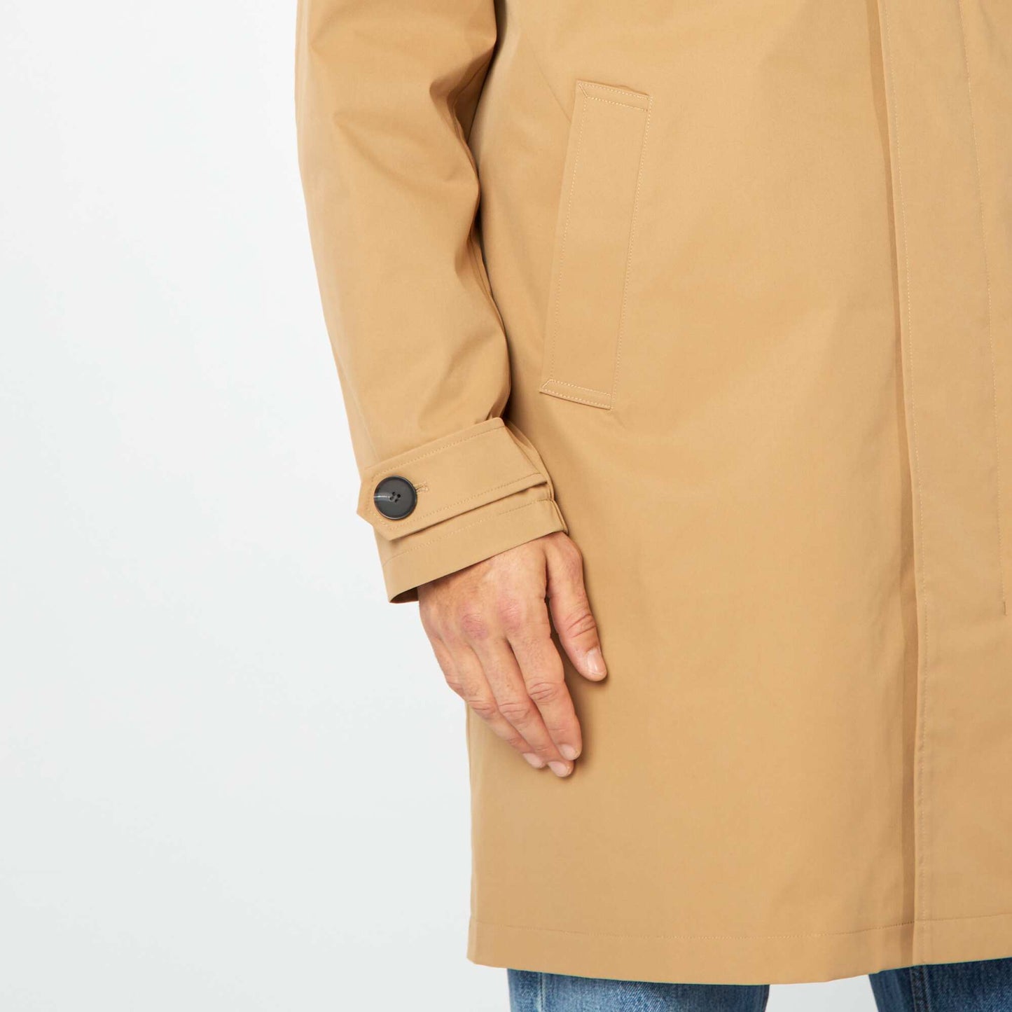 Gabardina midi chaleco acolchado en el interior BEIGE