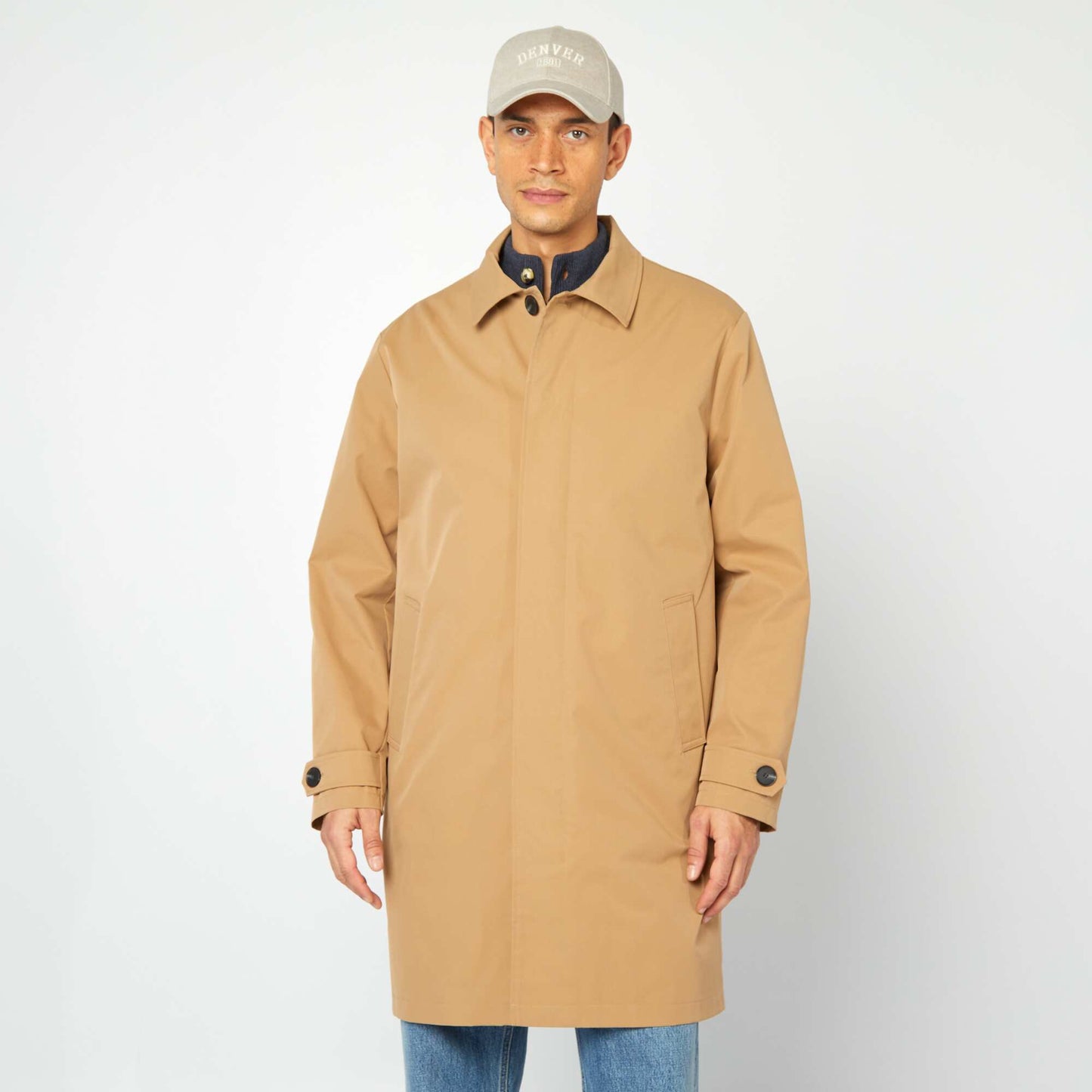 Gabardina midi chaleco acolchado en el interior BEIGE