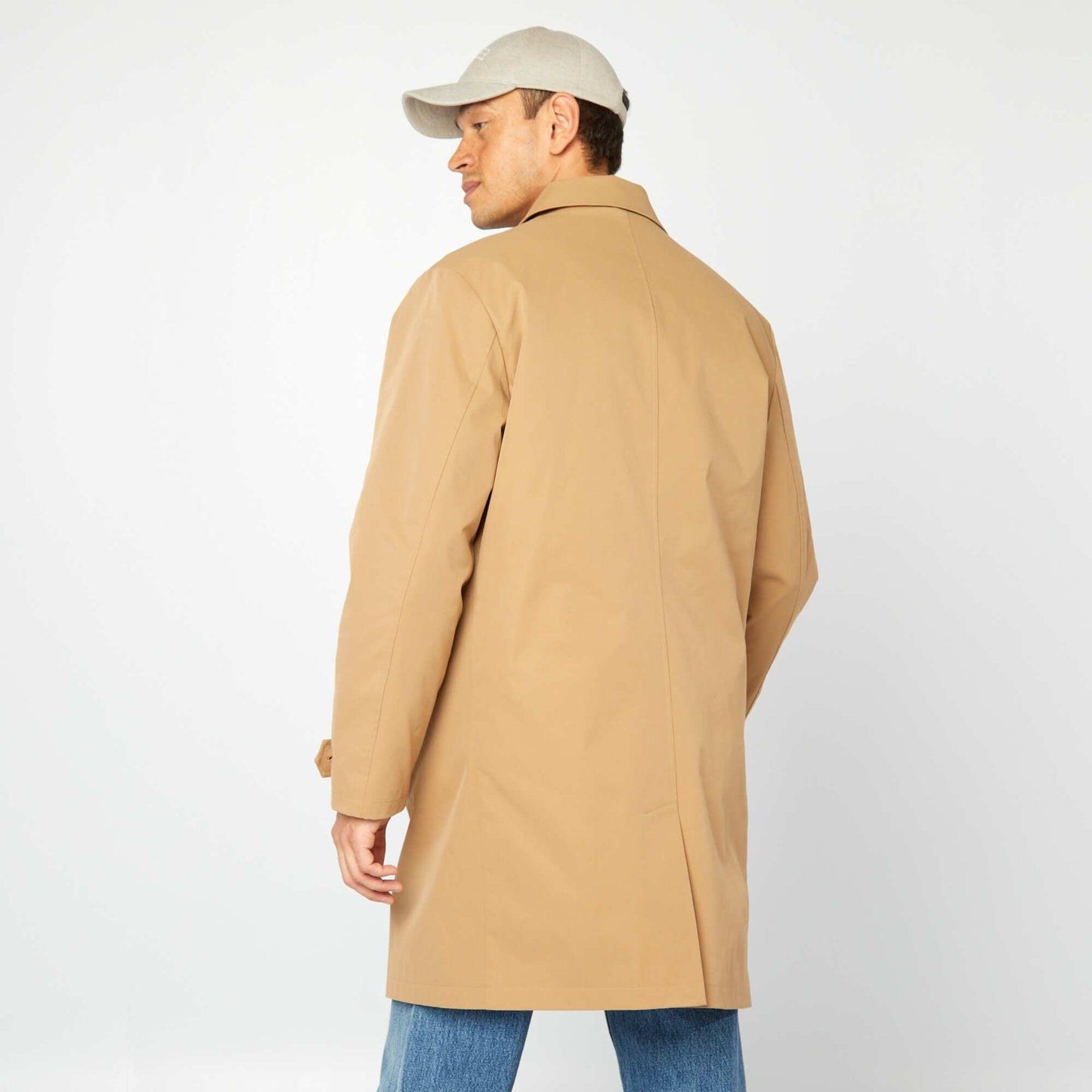 Gabardina midi chaleco acolchado en el interior BEIGE