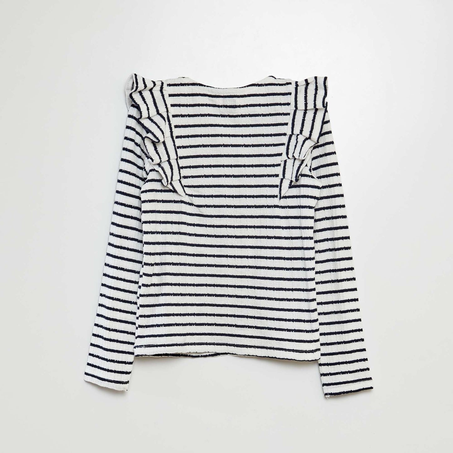 Camisa de rayas con detalles de volantes AZUL