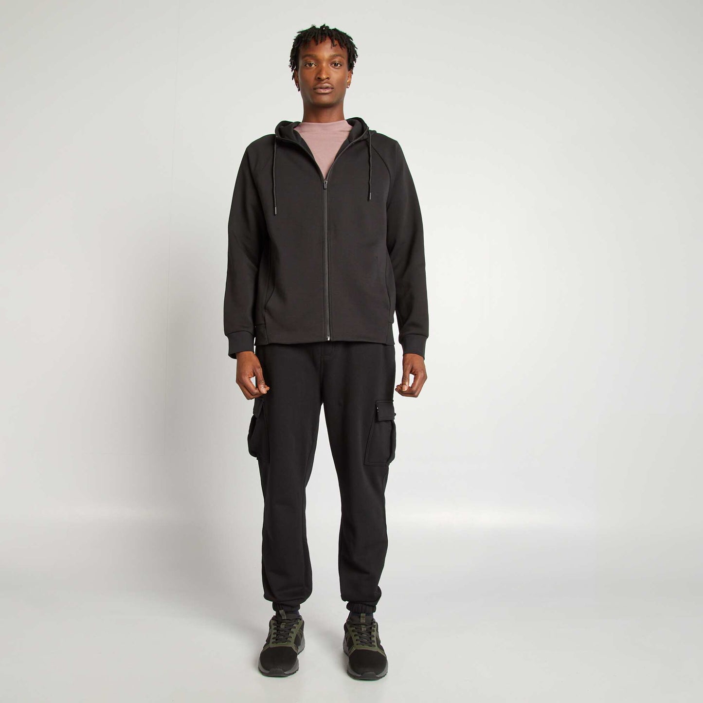 Pantalón de chándal multibolsillos NEGRO