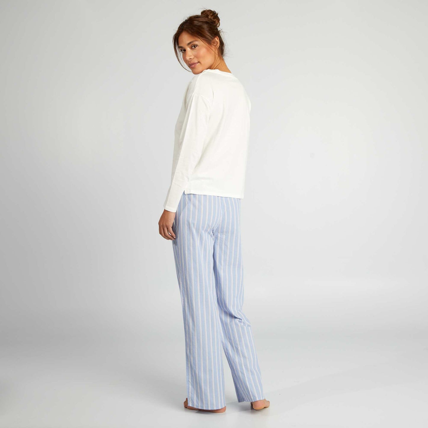 Conjunto de pijama con camiseta + pantalón - 2 piezas BLANCO