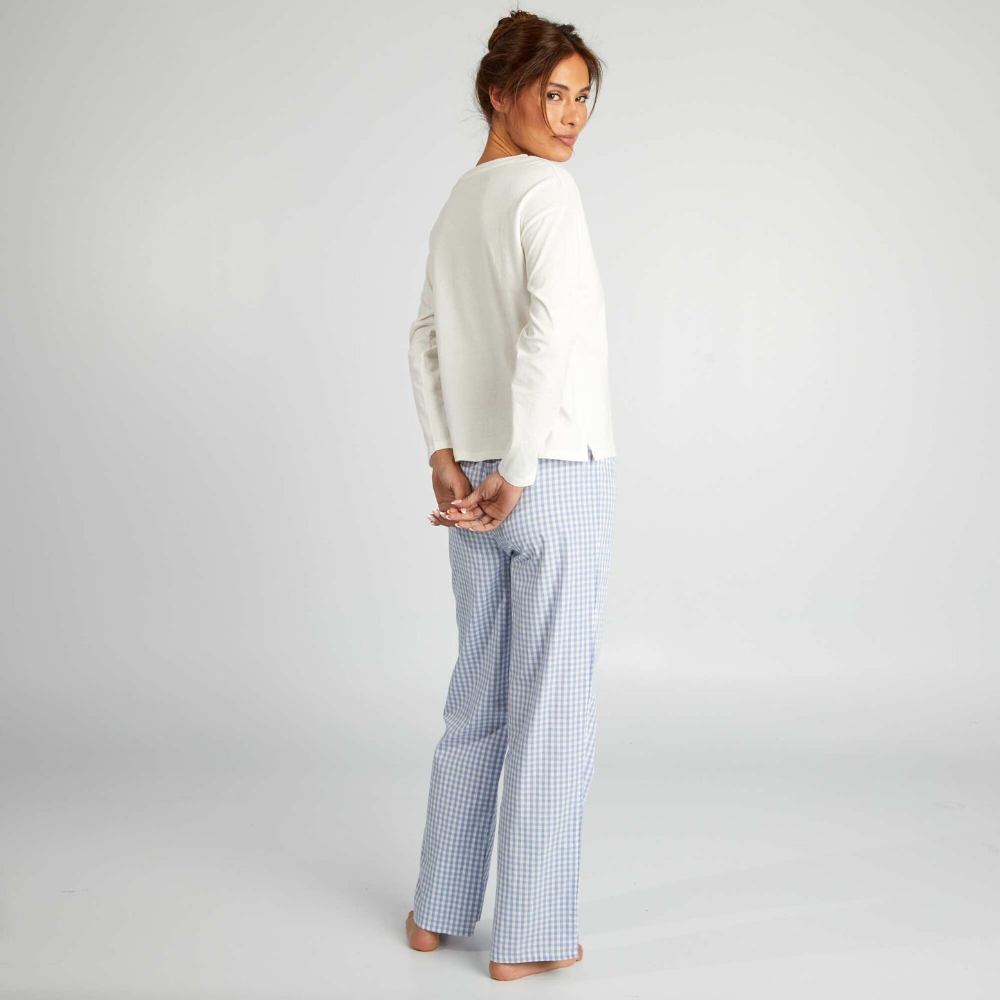 Conjunto de pijama con camiseta + pantalón - 2 piezas BLANCO