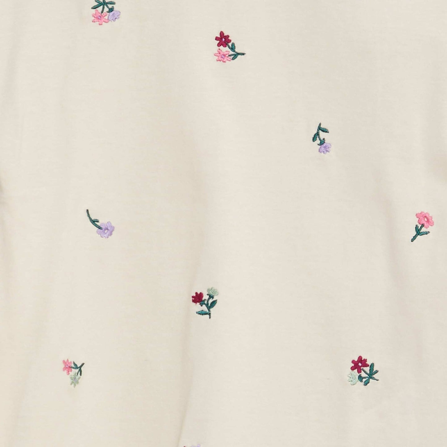 Camiseta con bordado y frunces en las sisas BEIGE