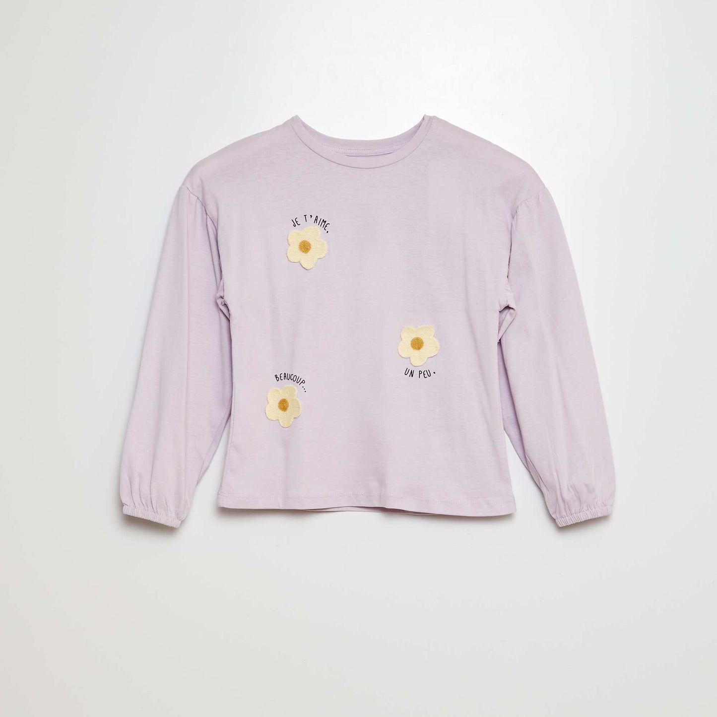 Camiseta con bordado y frunces en las sisas PURPURA