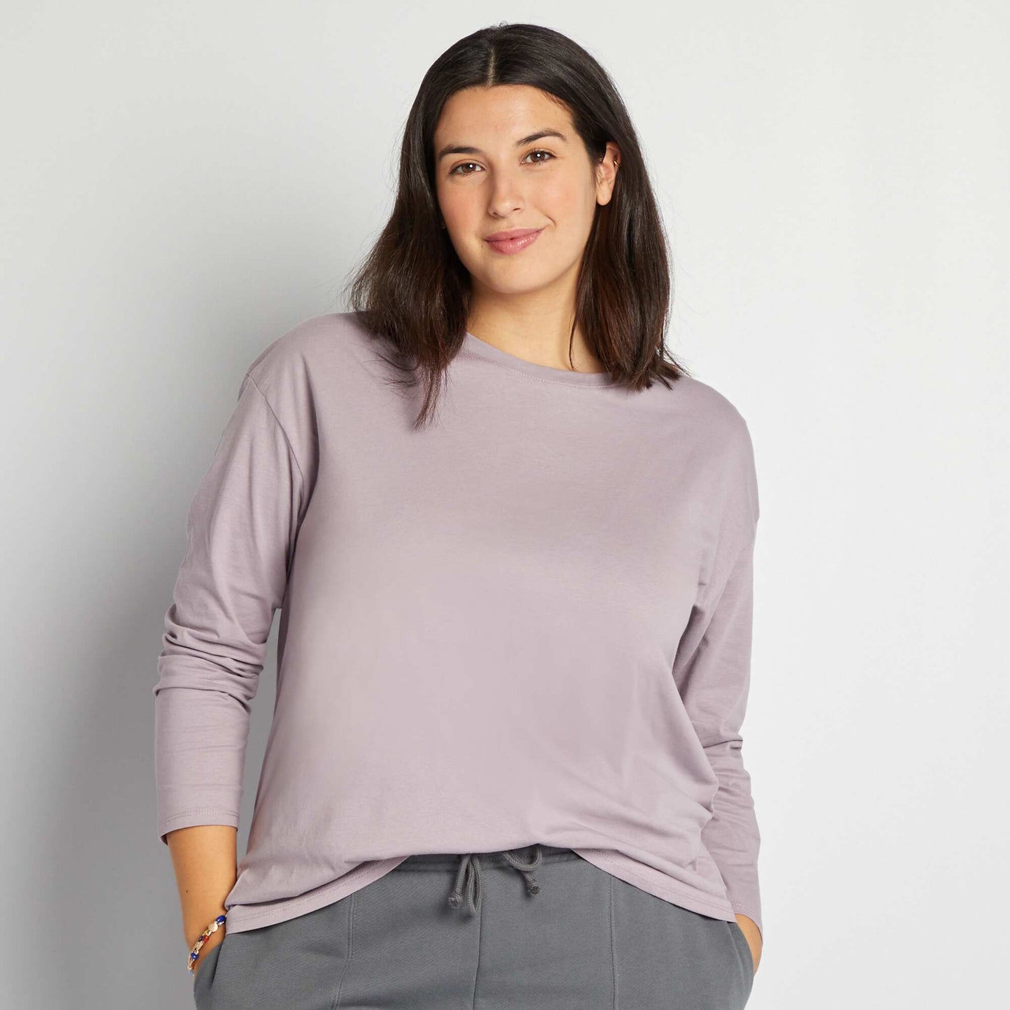 Camiseta de manga larga de punto PURPURA