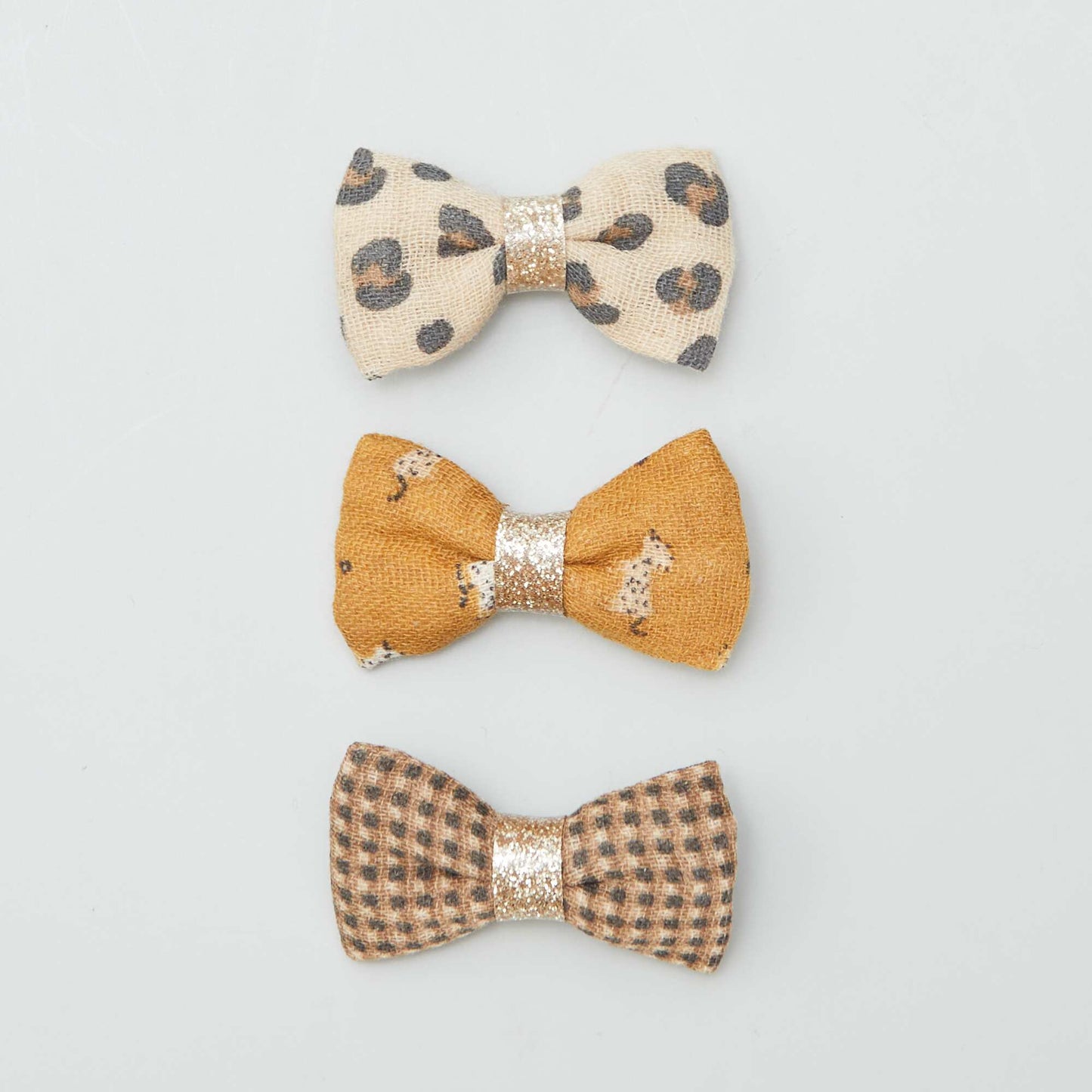 Pack de 3 pinzas con lazo MARRON