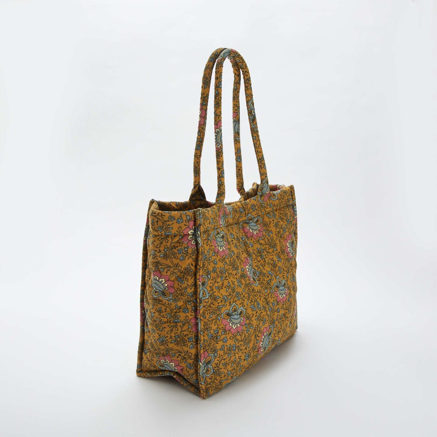 Bolso shopper acolchado estampado AMARILLO