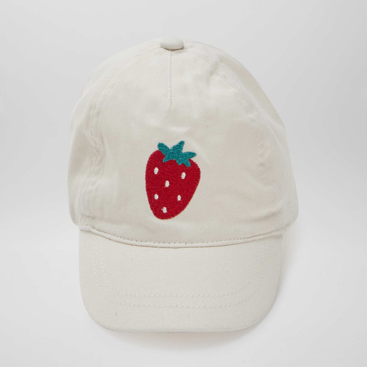 Gorra con bordado 'fresa' BLANCO