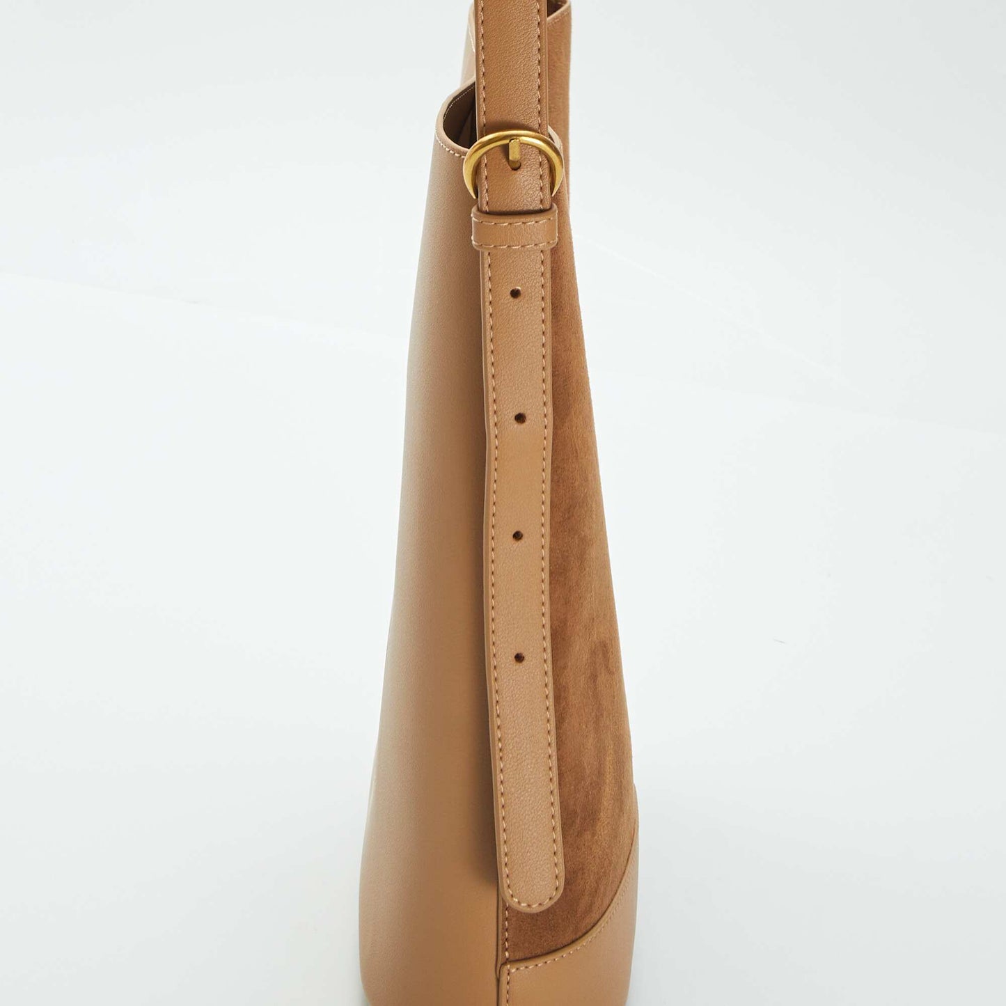 Bolso bombonera de dos materiales MARRON