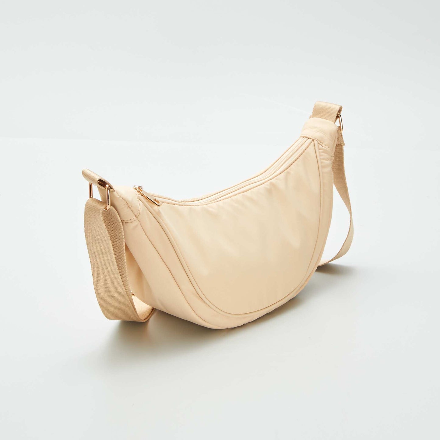 Bolso semicircular de nailon BLANCO