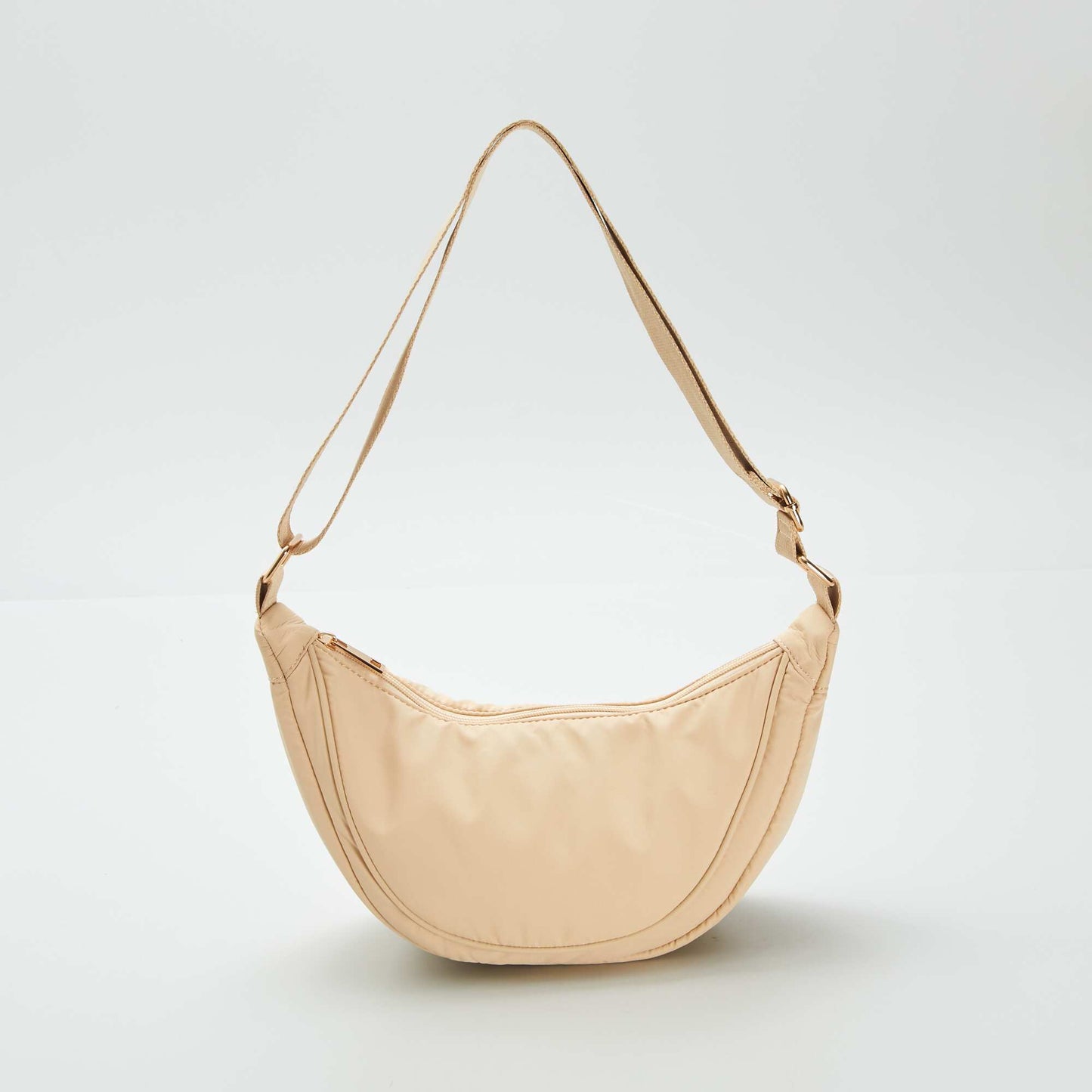 Bolso semicircular de nailon BLANCO