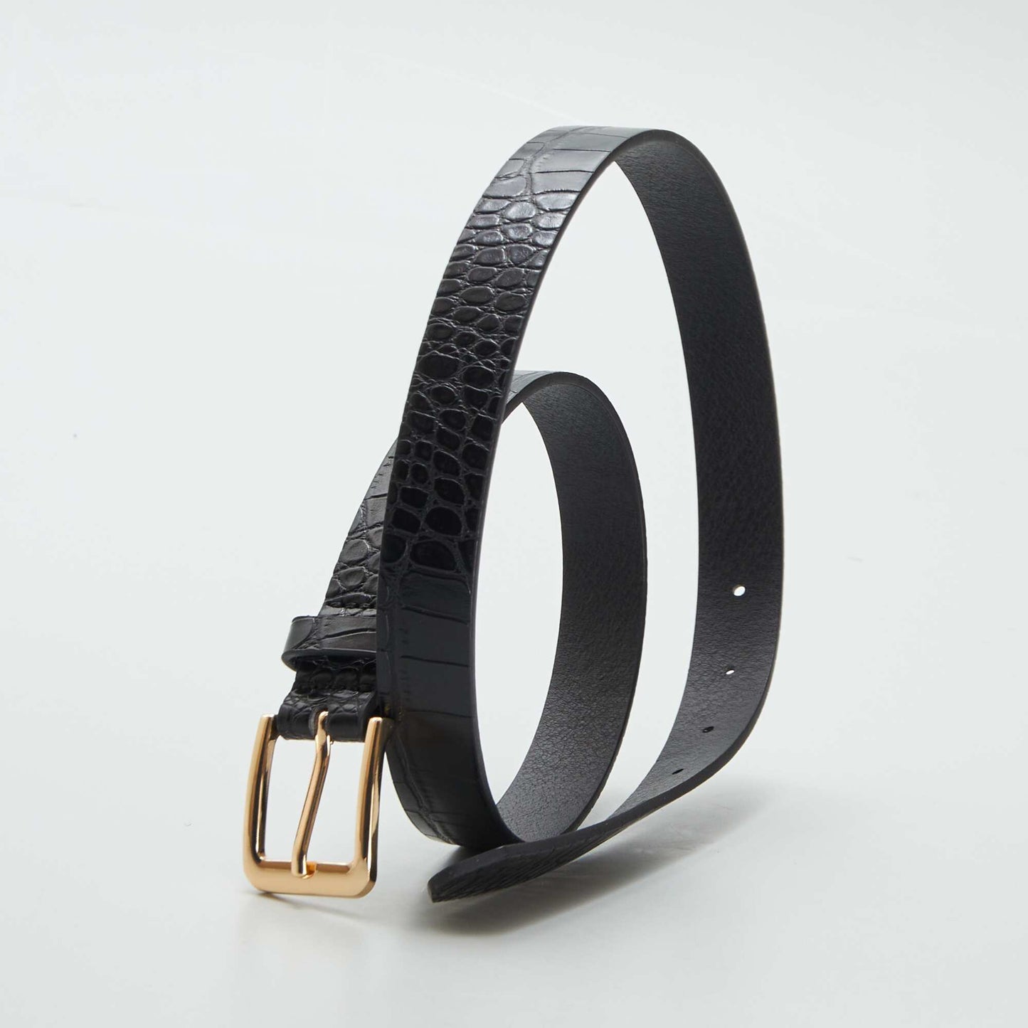 Cinturón fino estampado leopardo NEGRO