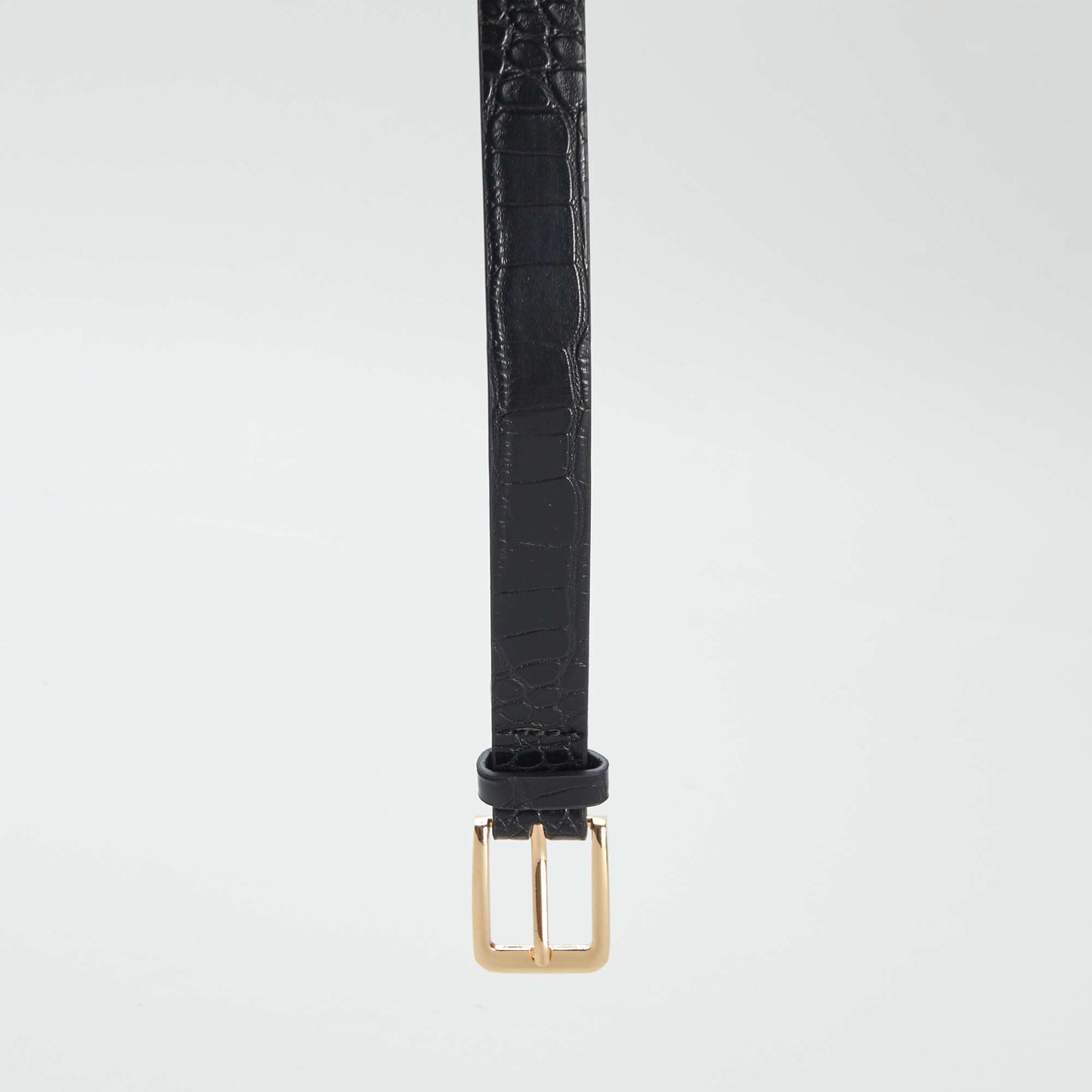 Cinturón fino estampado leopardo NEGRO