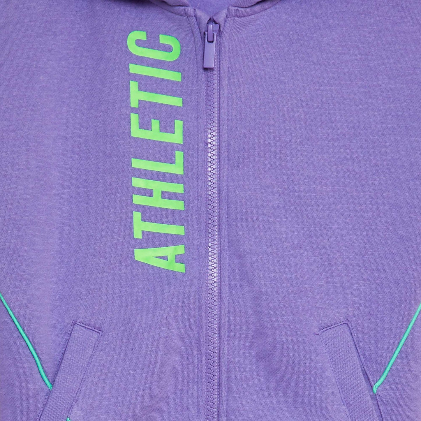 Buzo de chándal deportiva con cremallera y capucha PURPURA
