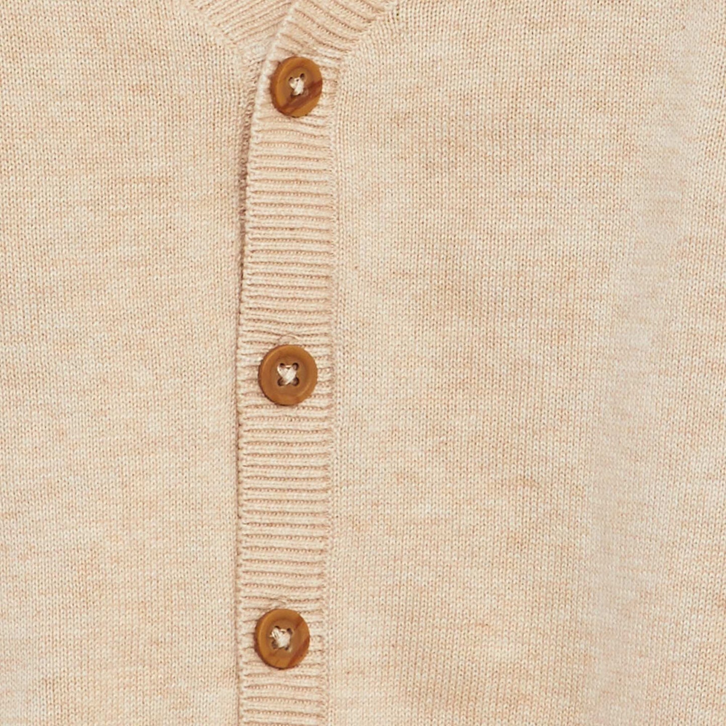 Chaqueta de punto con cuello de pico BEIGE