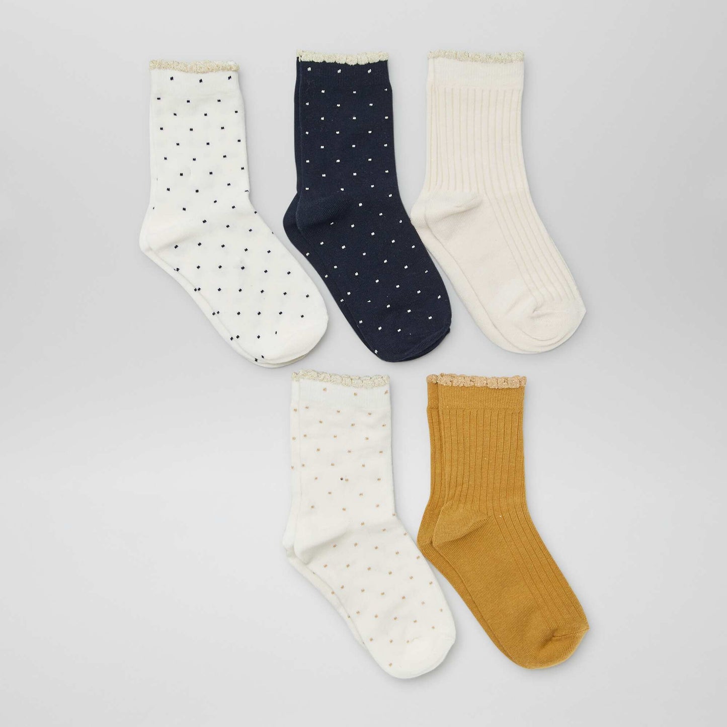 Pack de 5 medias altos BLANCO