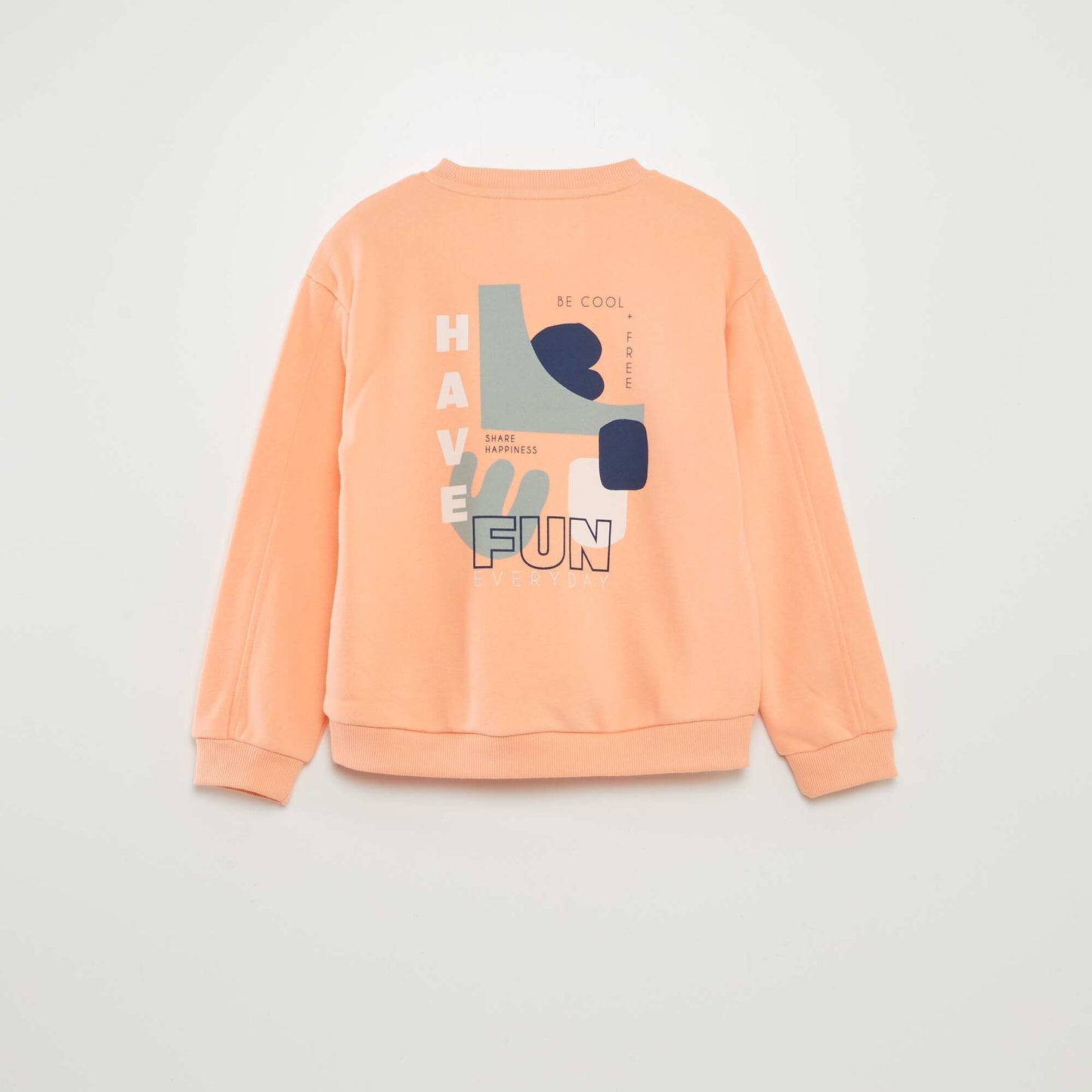 Buzo estampada con cuello redondo y ancho NARANJA