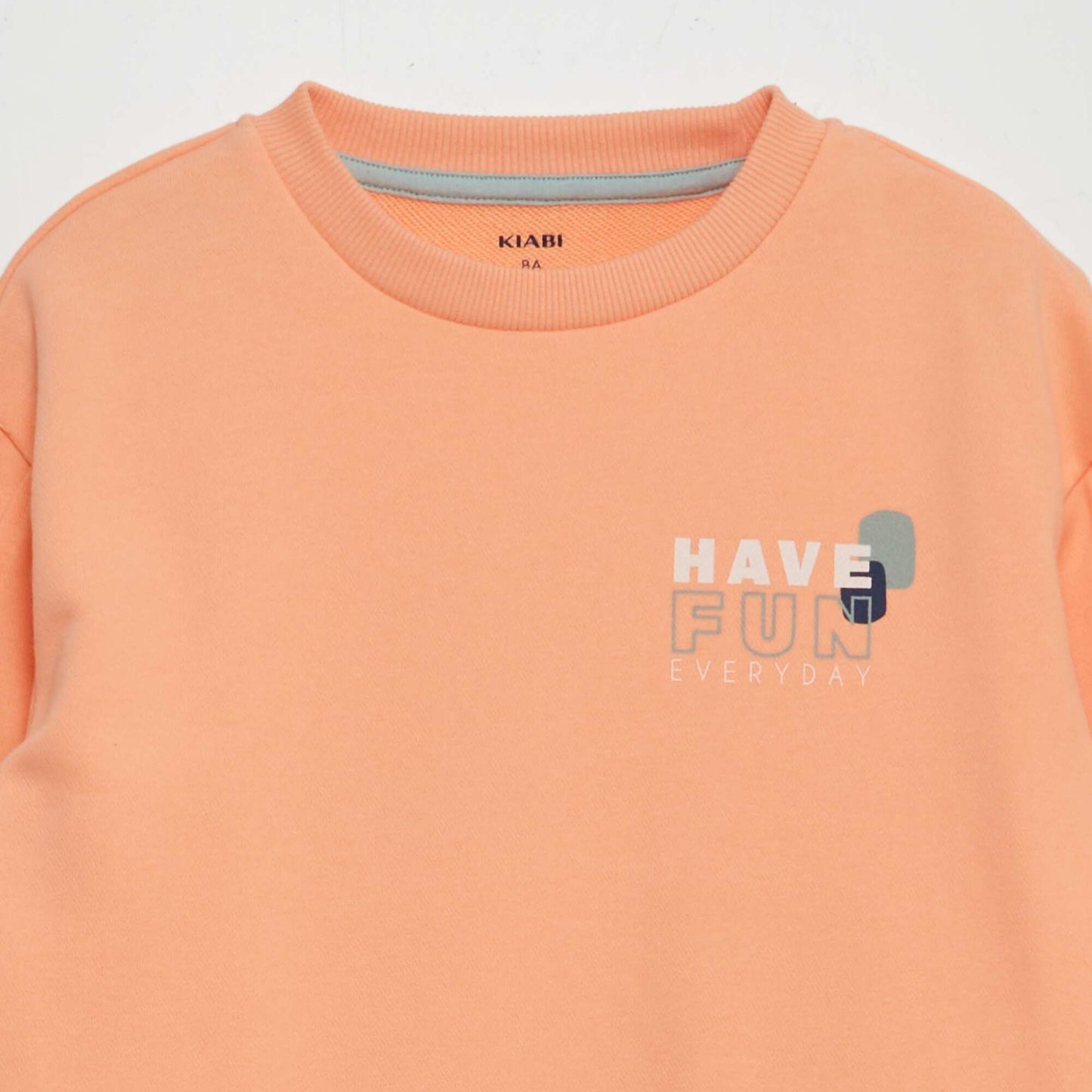 Buzo estampada con cuello redondo y ancho NARANJA