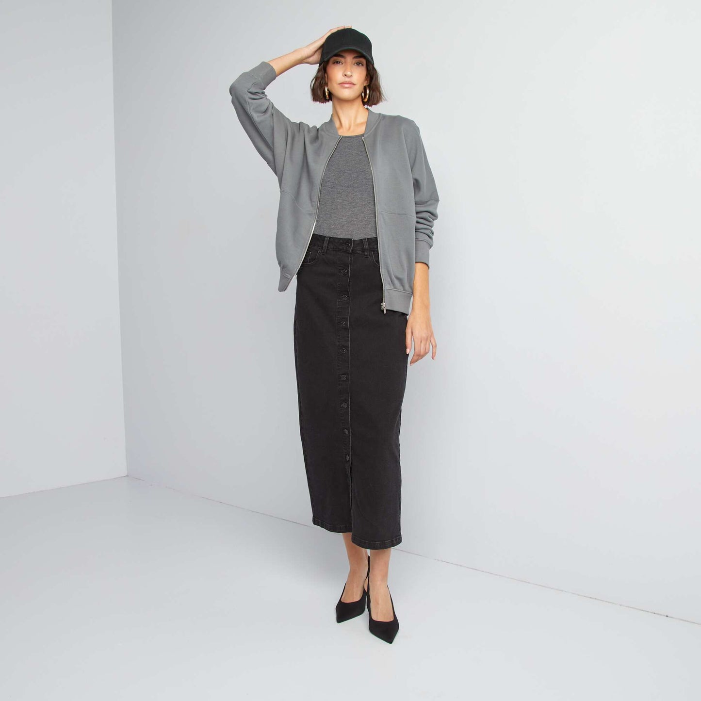 Buzo oversize con cremallera GRIS