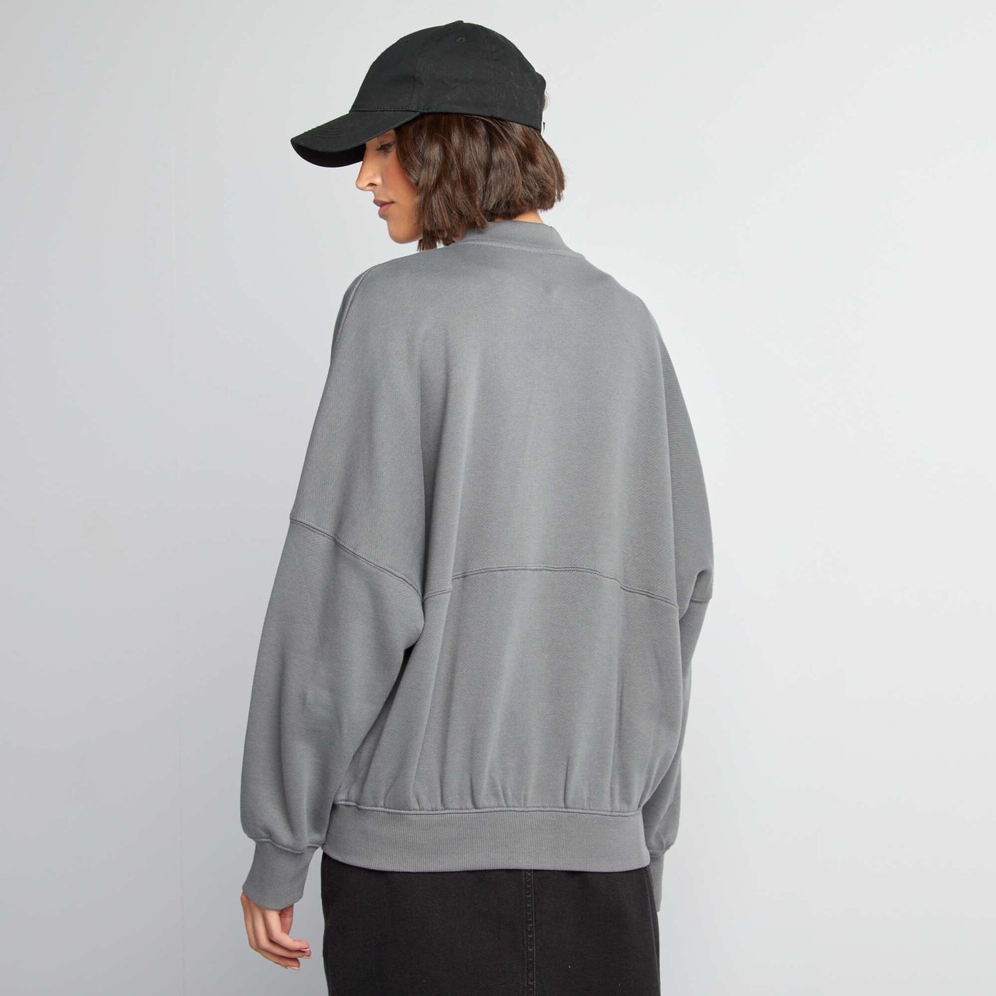 Buzo oversize con cremallera GRIS