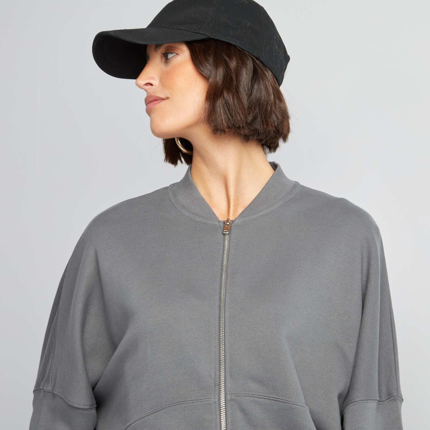 Buzo oversize con cremallera GRIS