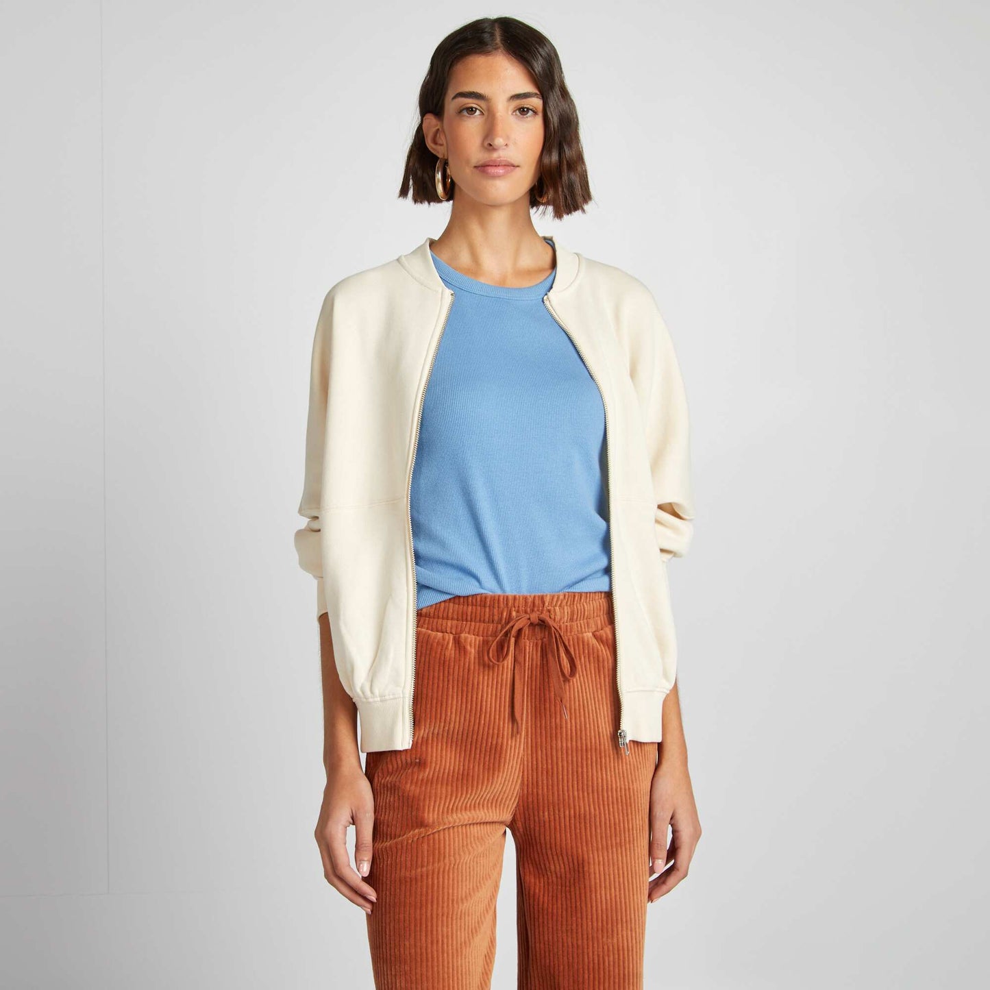 Buzo oversize con cremallera BLANCO