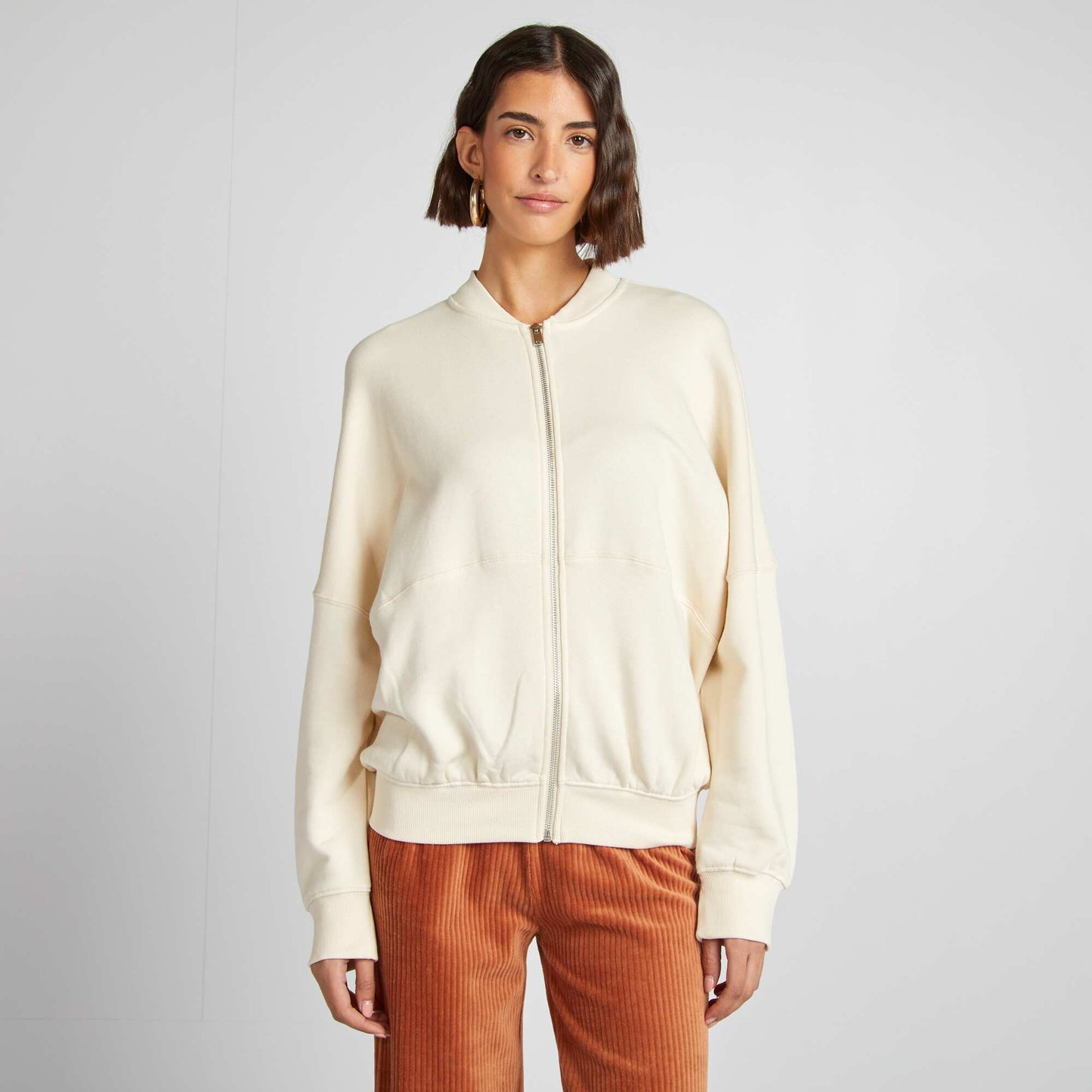 Buzo oversize con cremallera BLANCO
