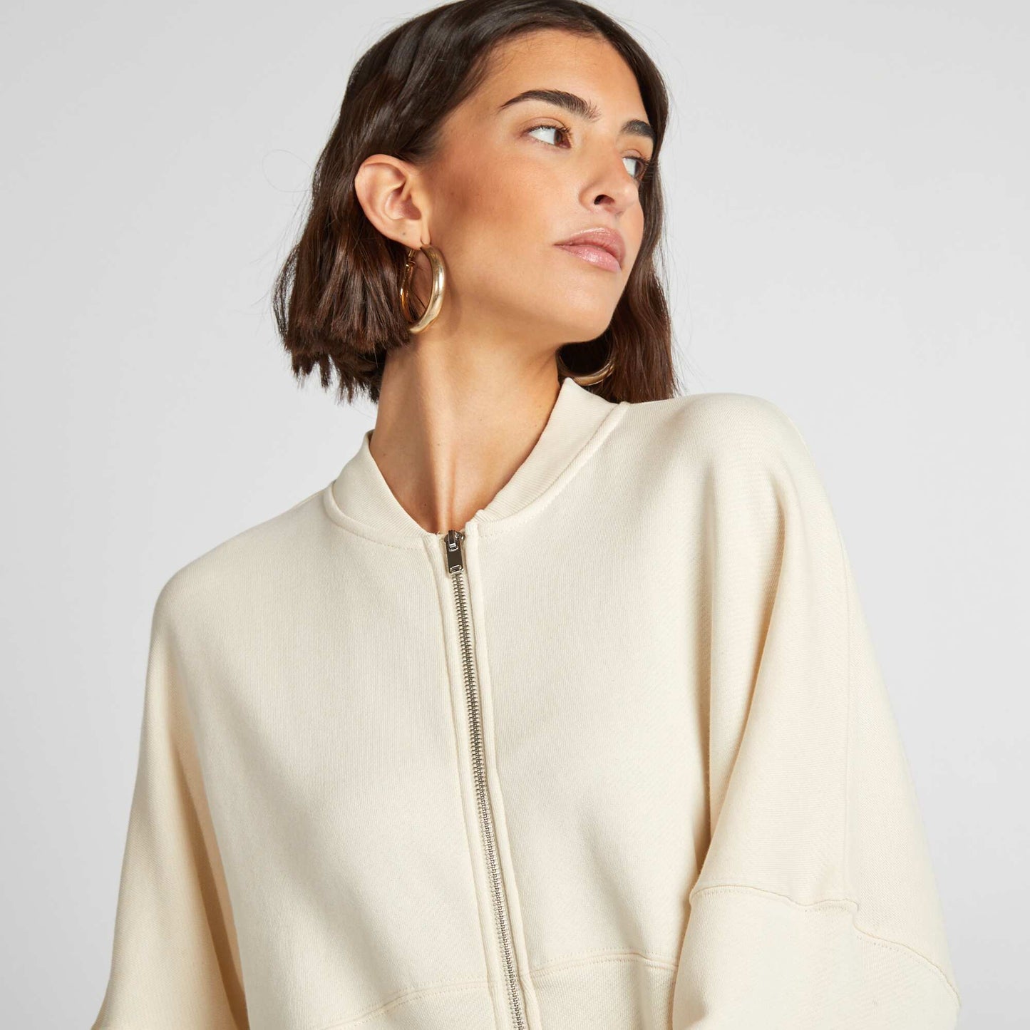 Buzo oversize con cremallera BLANCO