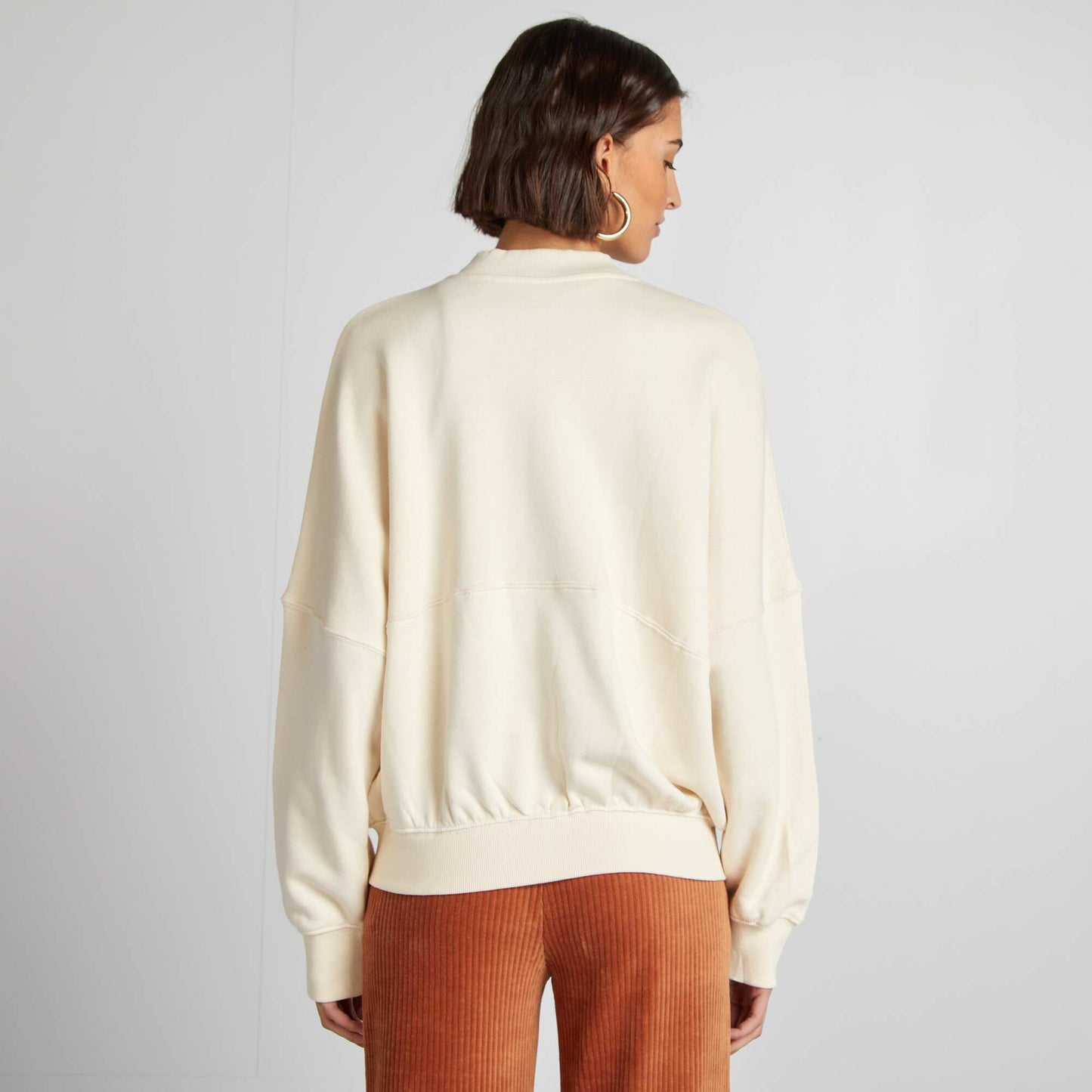 Buzo oversize con cremallera BLANCO