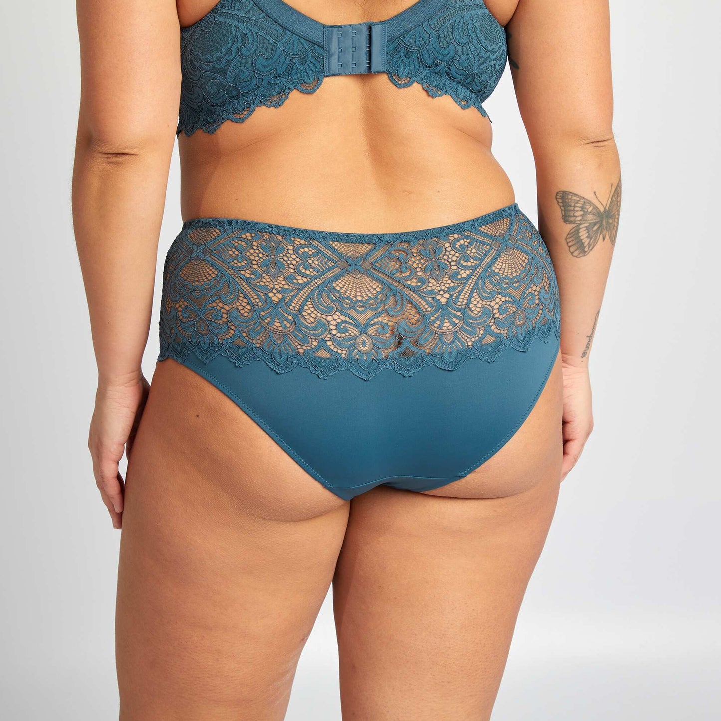 Braguita de encaje y microfibra AZUL