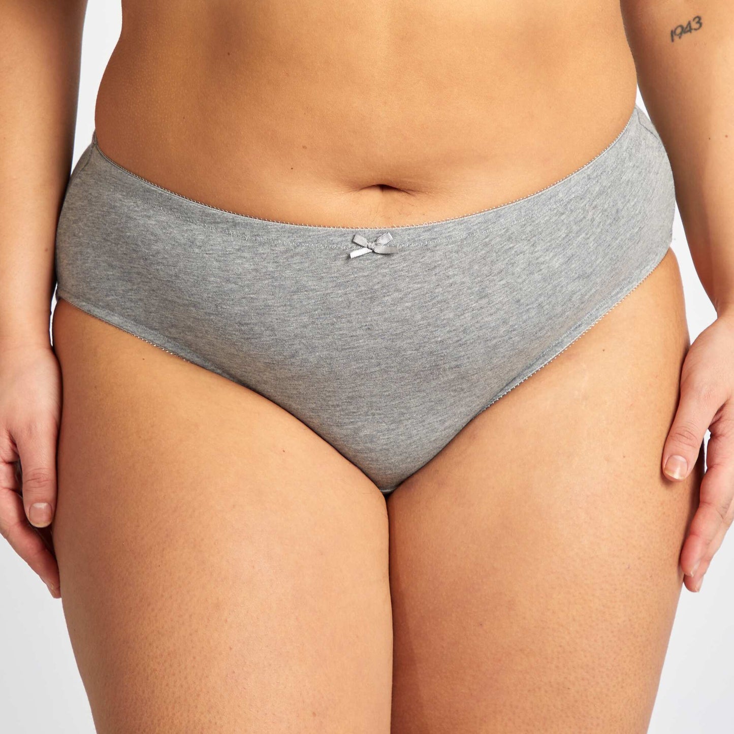 Pack de 3 braguitas de algodón elástico GRIS