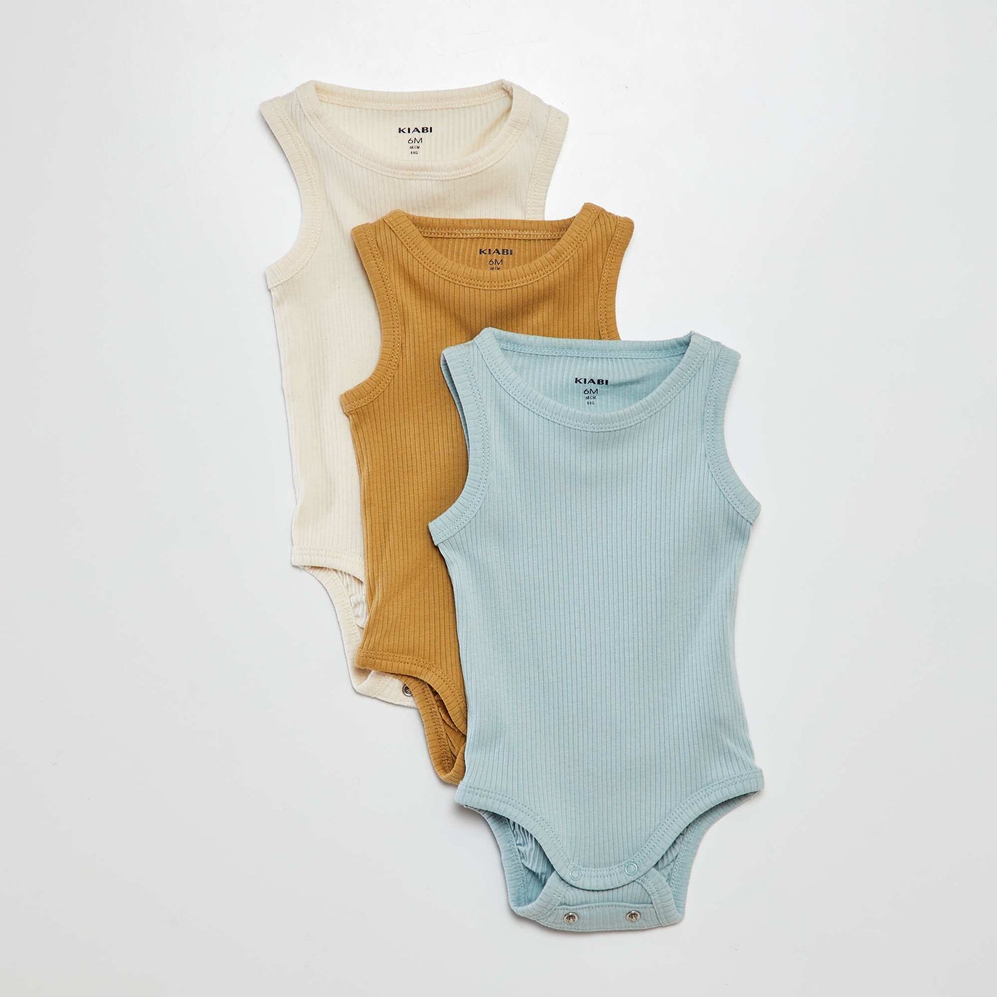 Pack de 3 bodis de tirantes lisos BEIGE