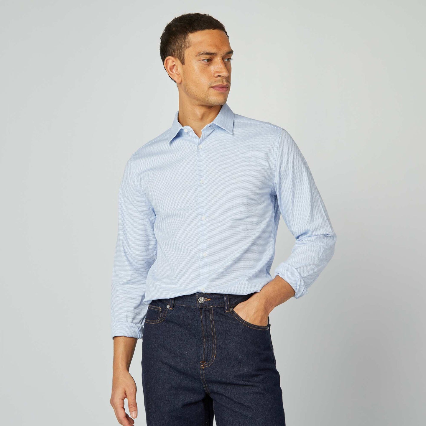 Camisa dobby corte slim BLANCO