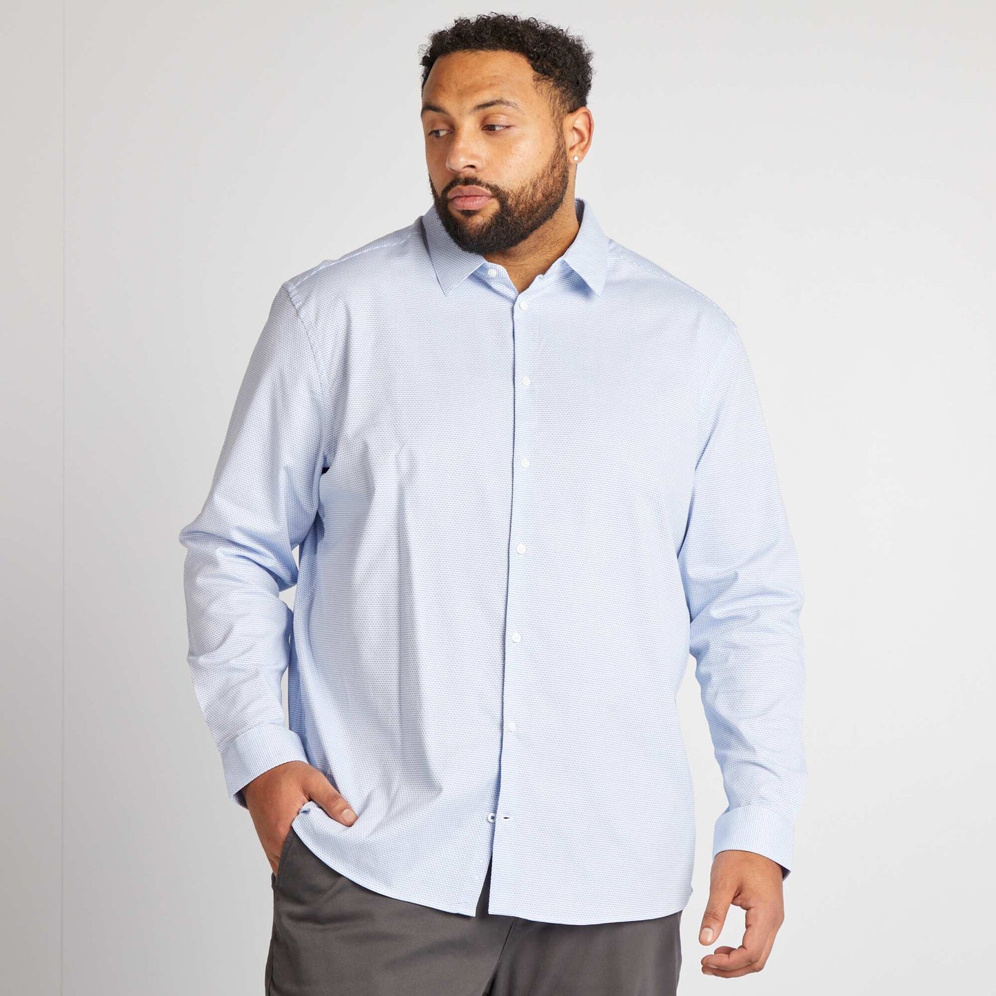 Camisa dobby corte slim BLANCO