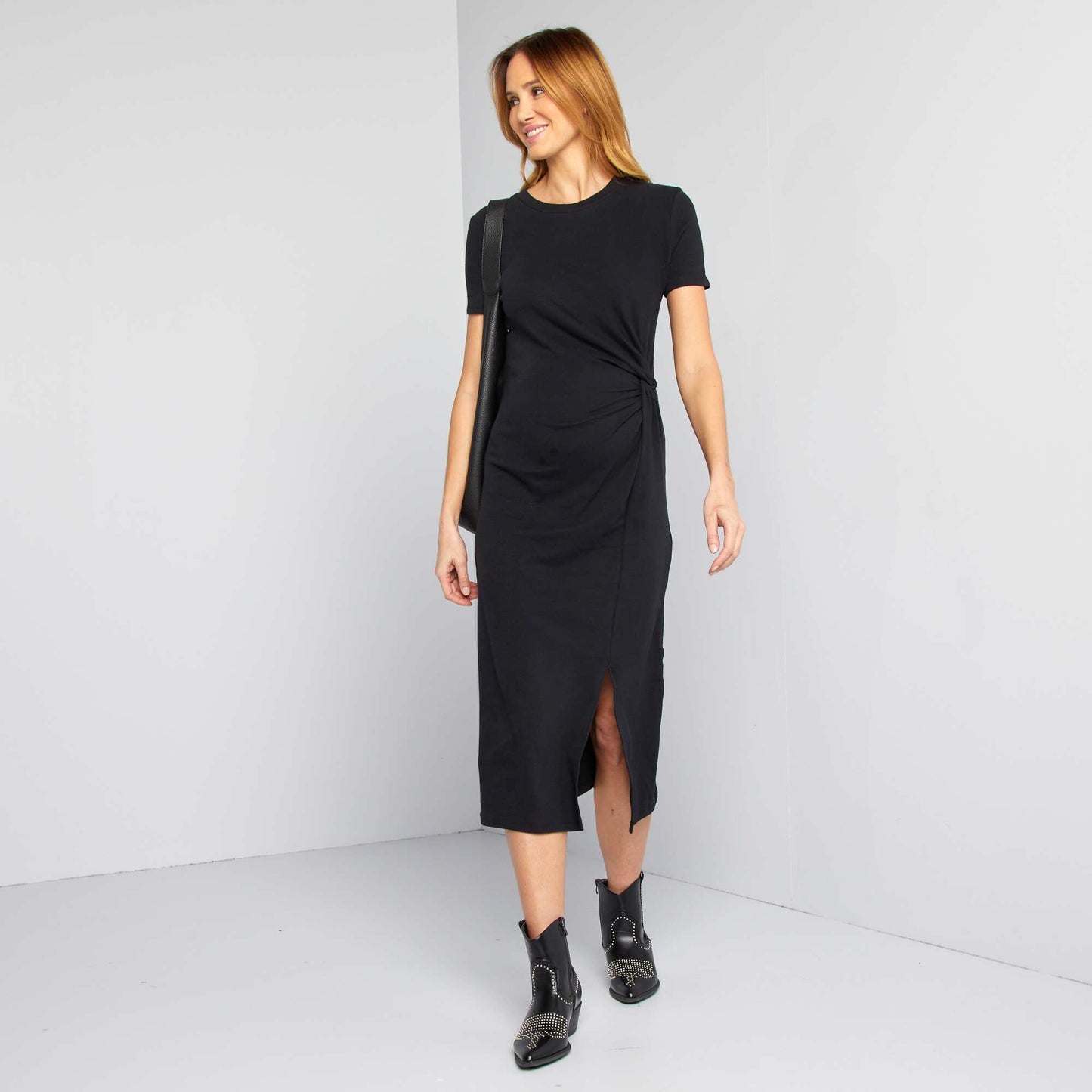 Vestido midi maternidad NEGRO