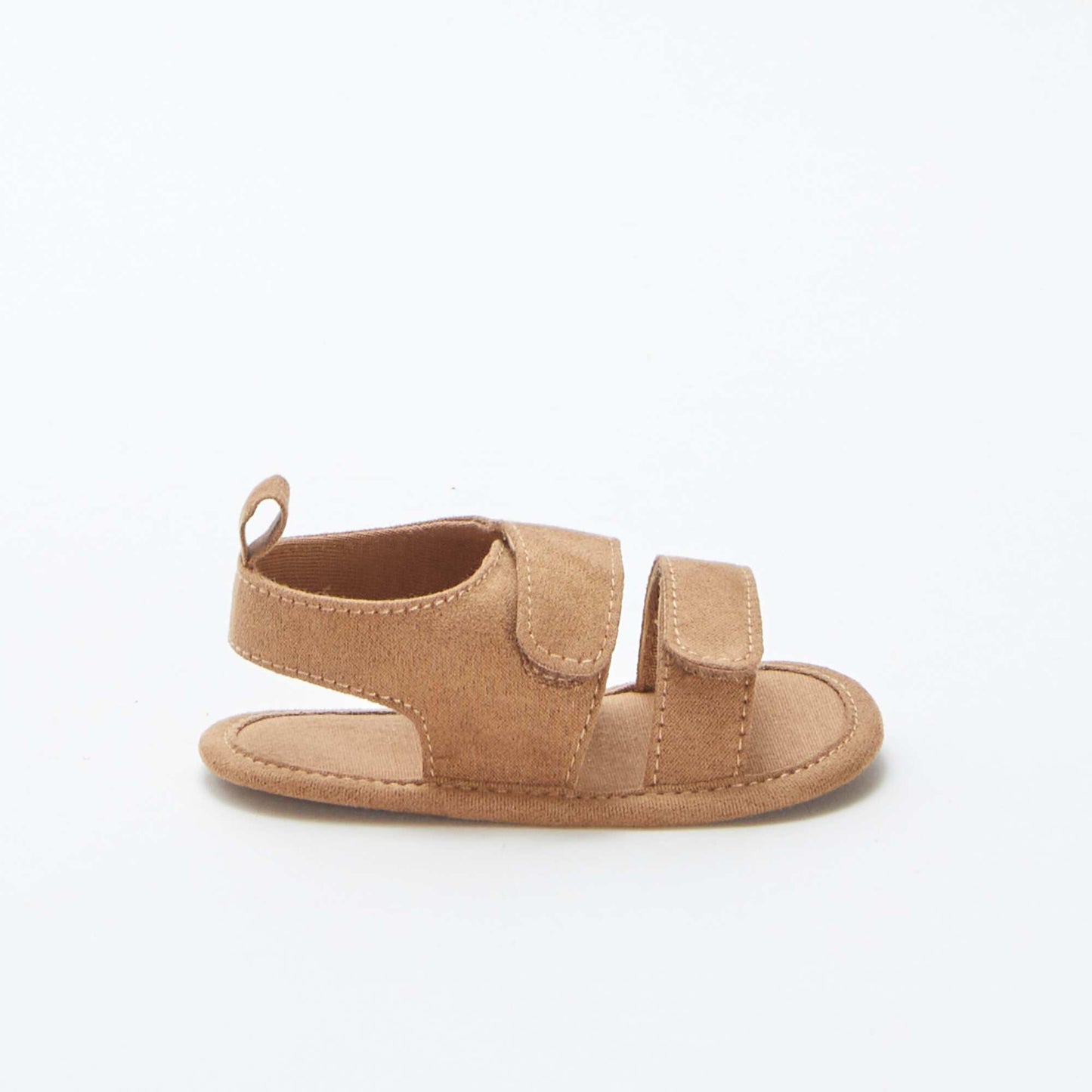 Sandalias de tela con velcros MARRON