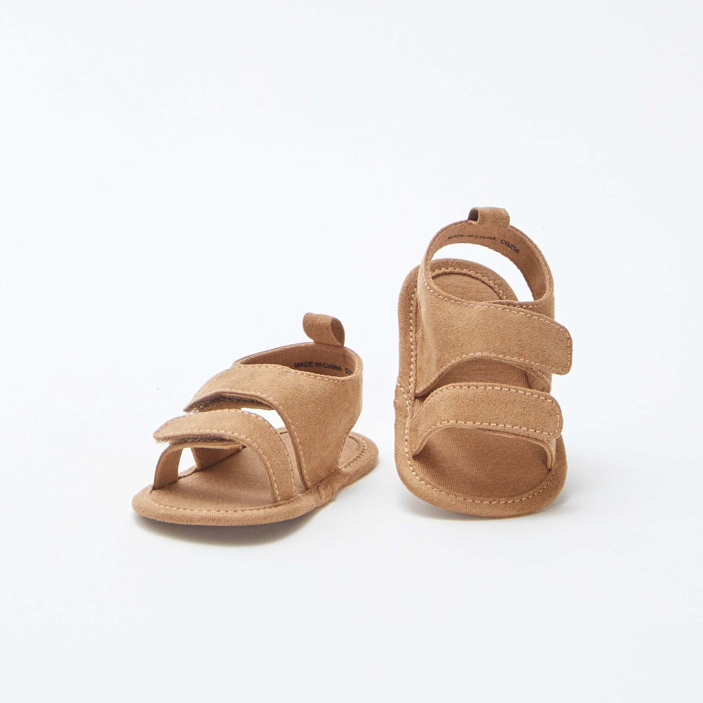 Sandalias de tela con velcros MARRON