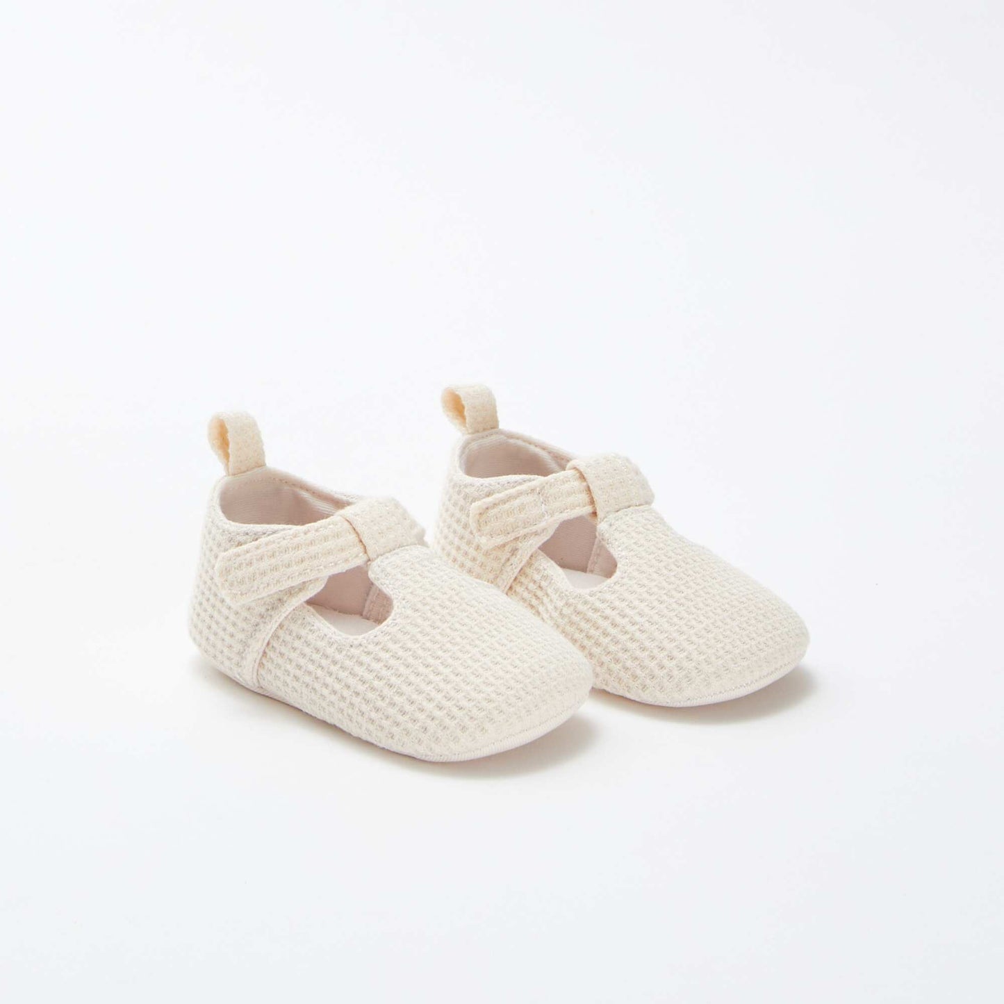Zapatos de bebé semiabiertos de gasa de algodón BEIGE