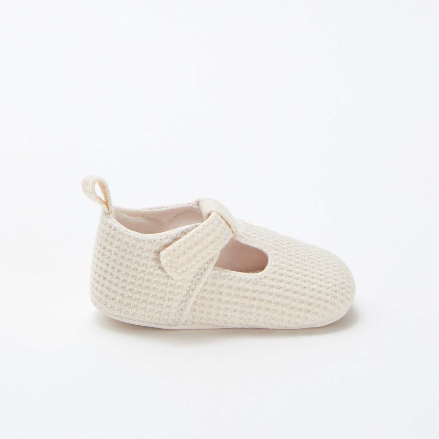 Zapatos de bebé semiabiertos de gasa de algodón BEIGE