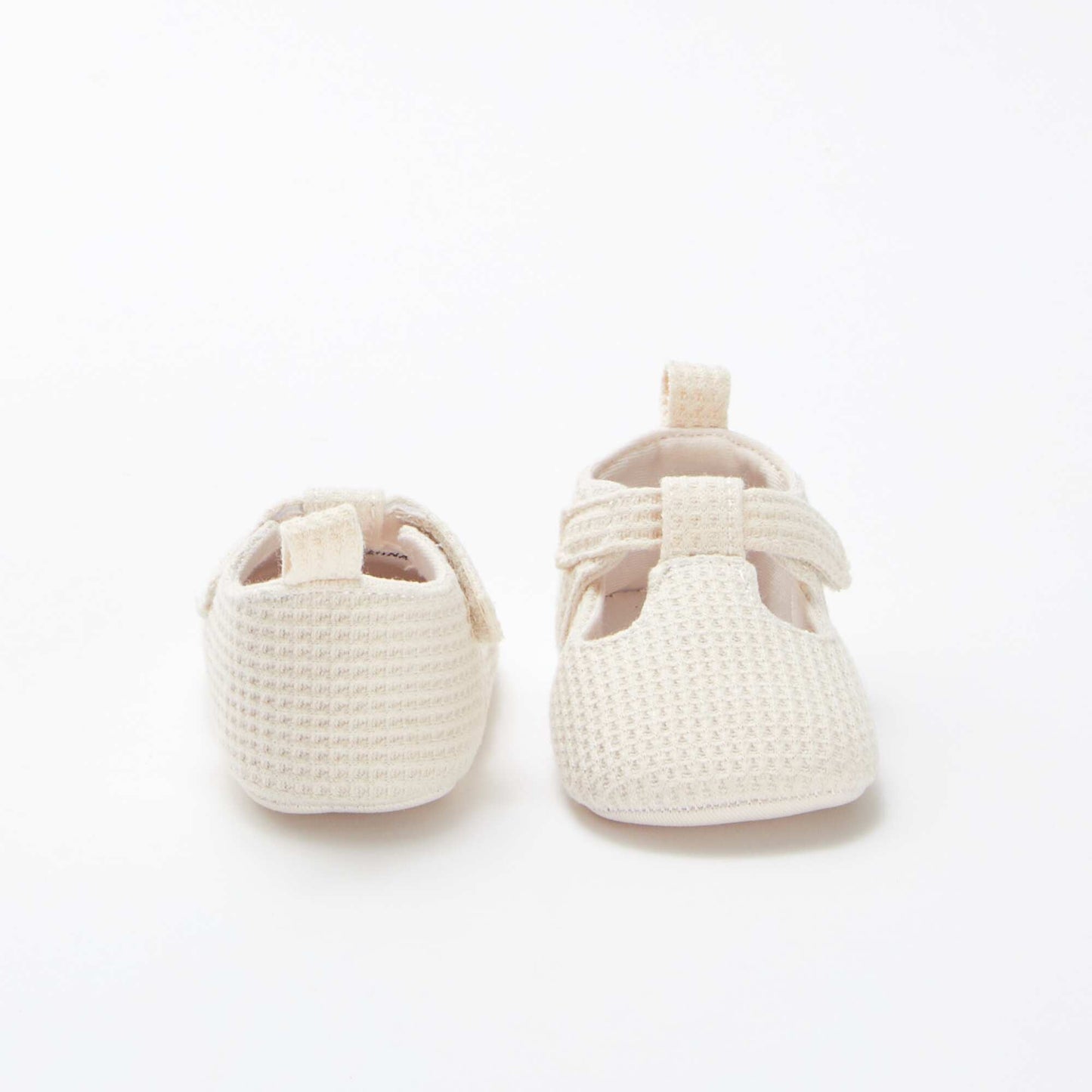 Zapatos de bebé semiabiertos de gasa de algodón BEIGE