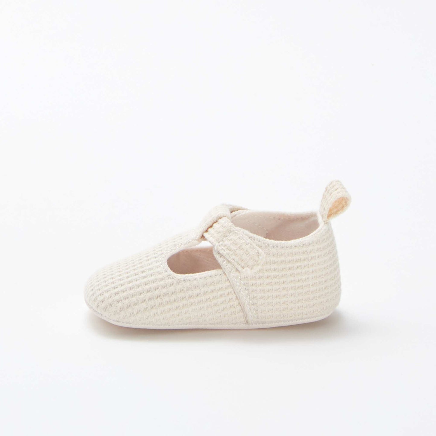 Zapatos de bebé semiabiertos de gasa de algodón BEIGE