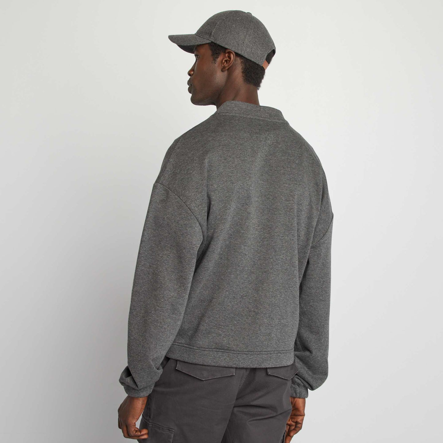 Chaqueta cárdigan de punto jaspeada GRIS