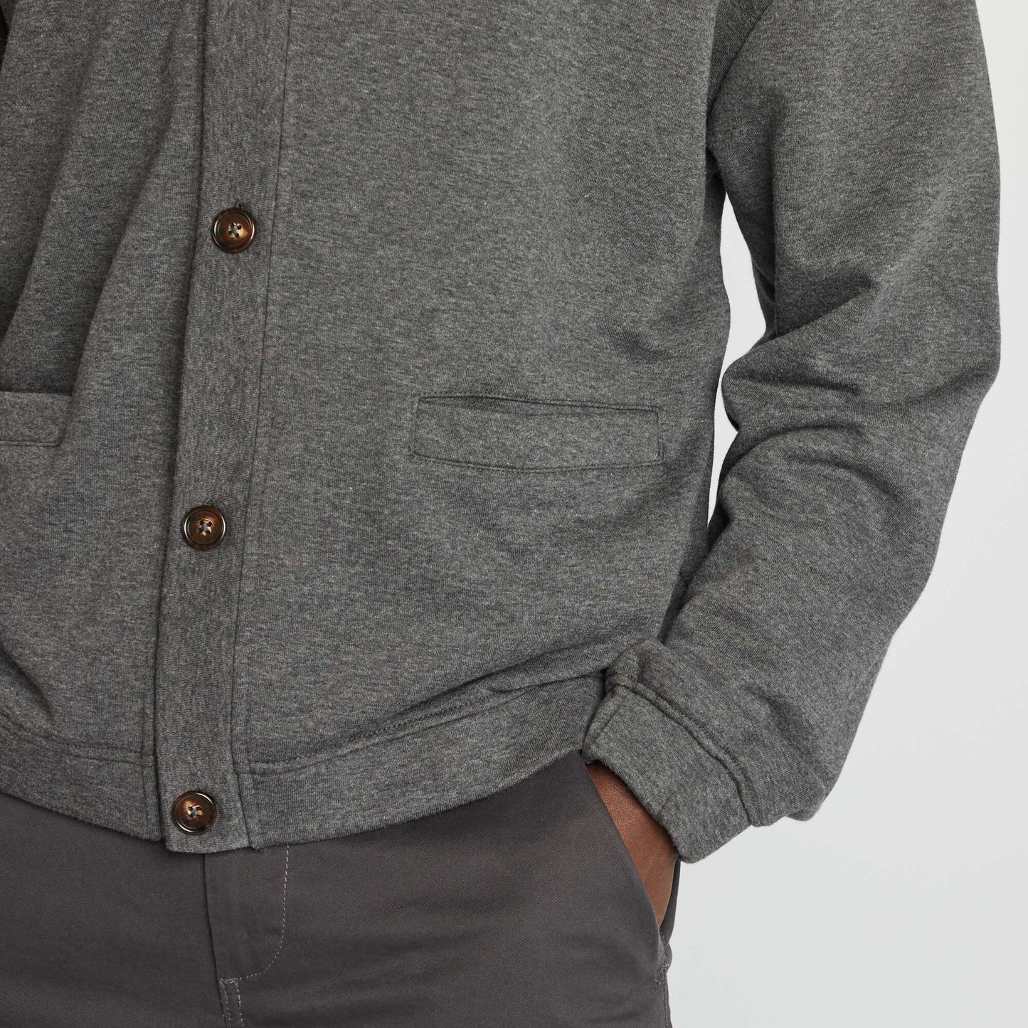 Chaqueta cárdigan de punto jaspeada GRIS